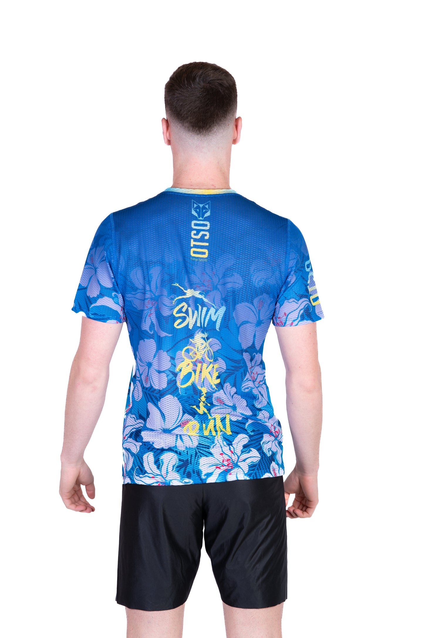 Camiseta manga corta hombre - Swim Bike Run Flower