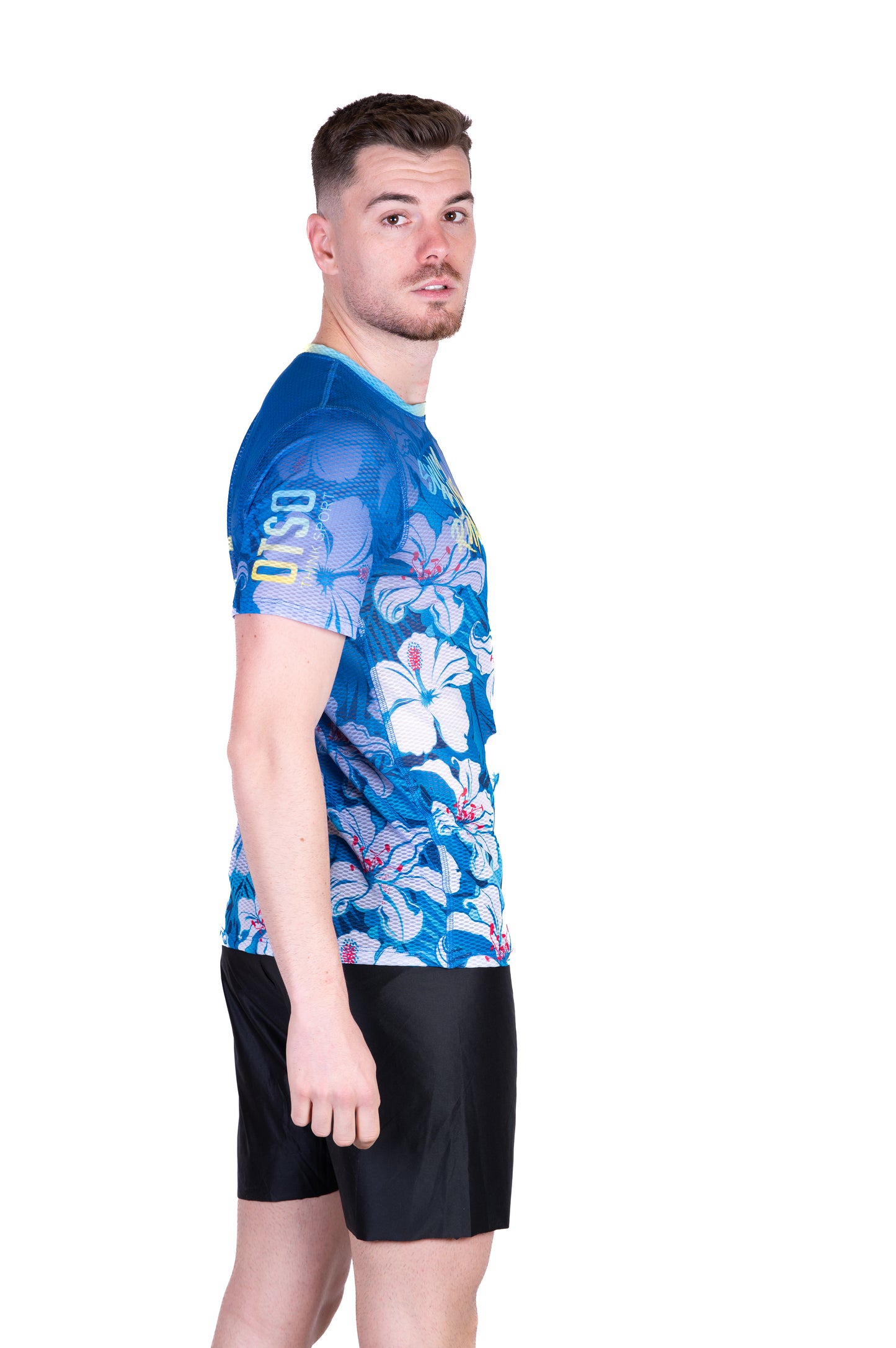 Camiseta manga corta hombre - Swim Bike Run Flower