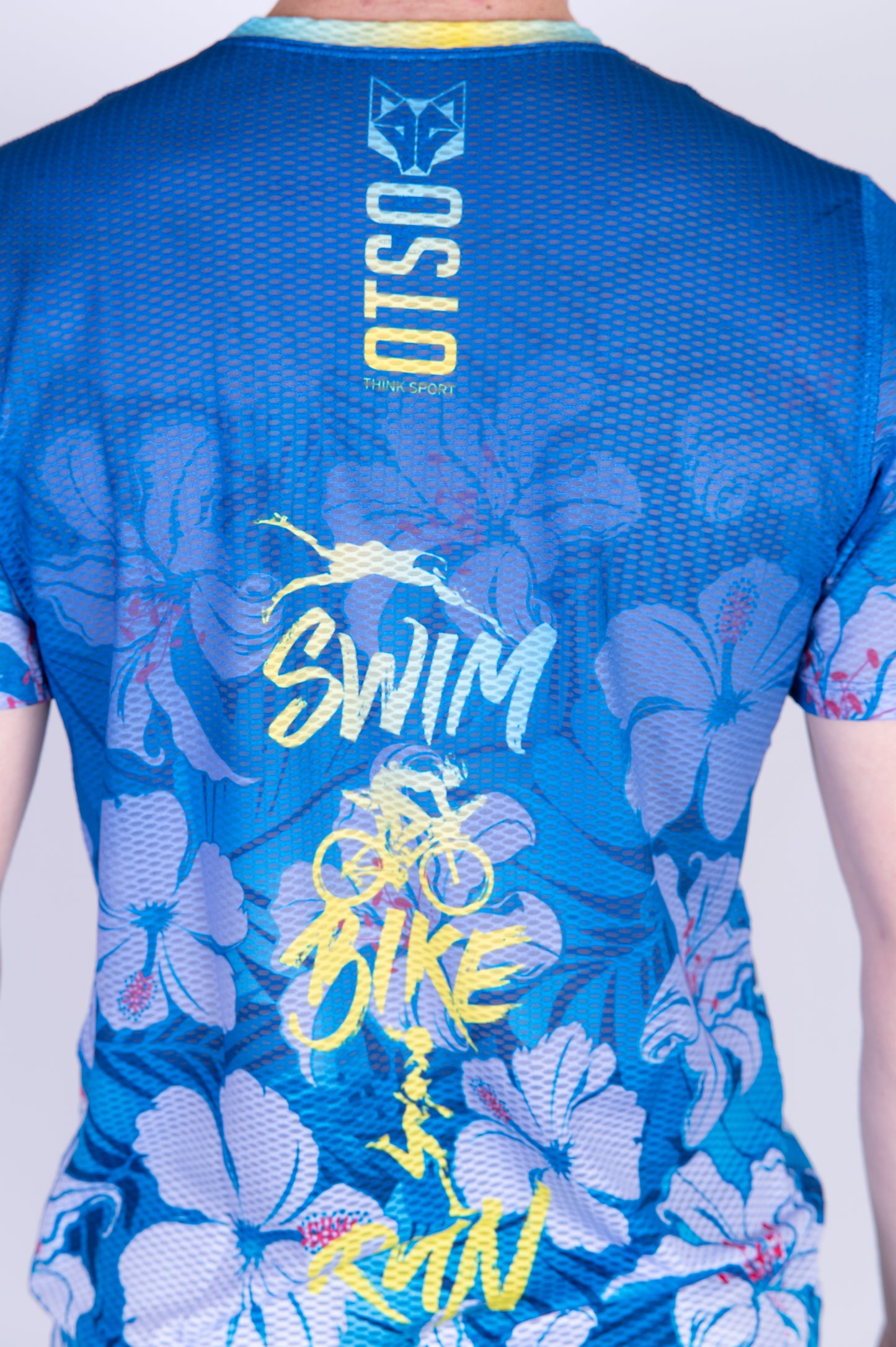 Camiseta manga corta hombre - Swim Bike Run Flower