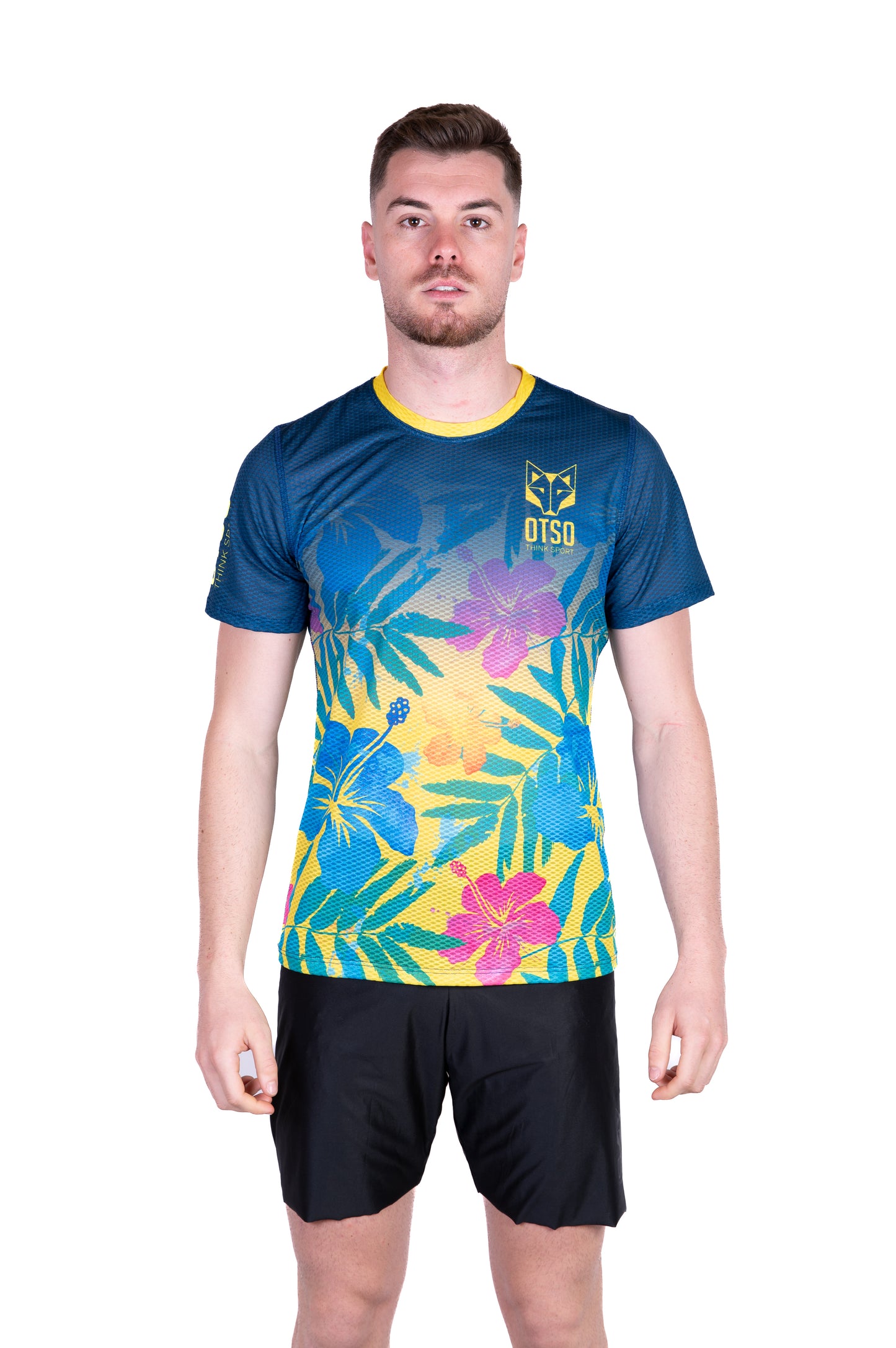 Camiseta masculina de manga curta - Floral Blue