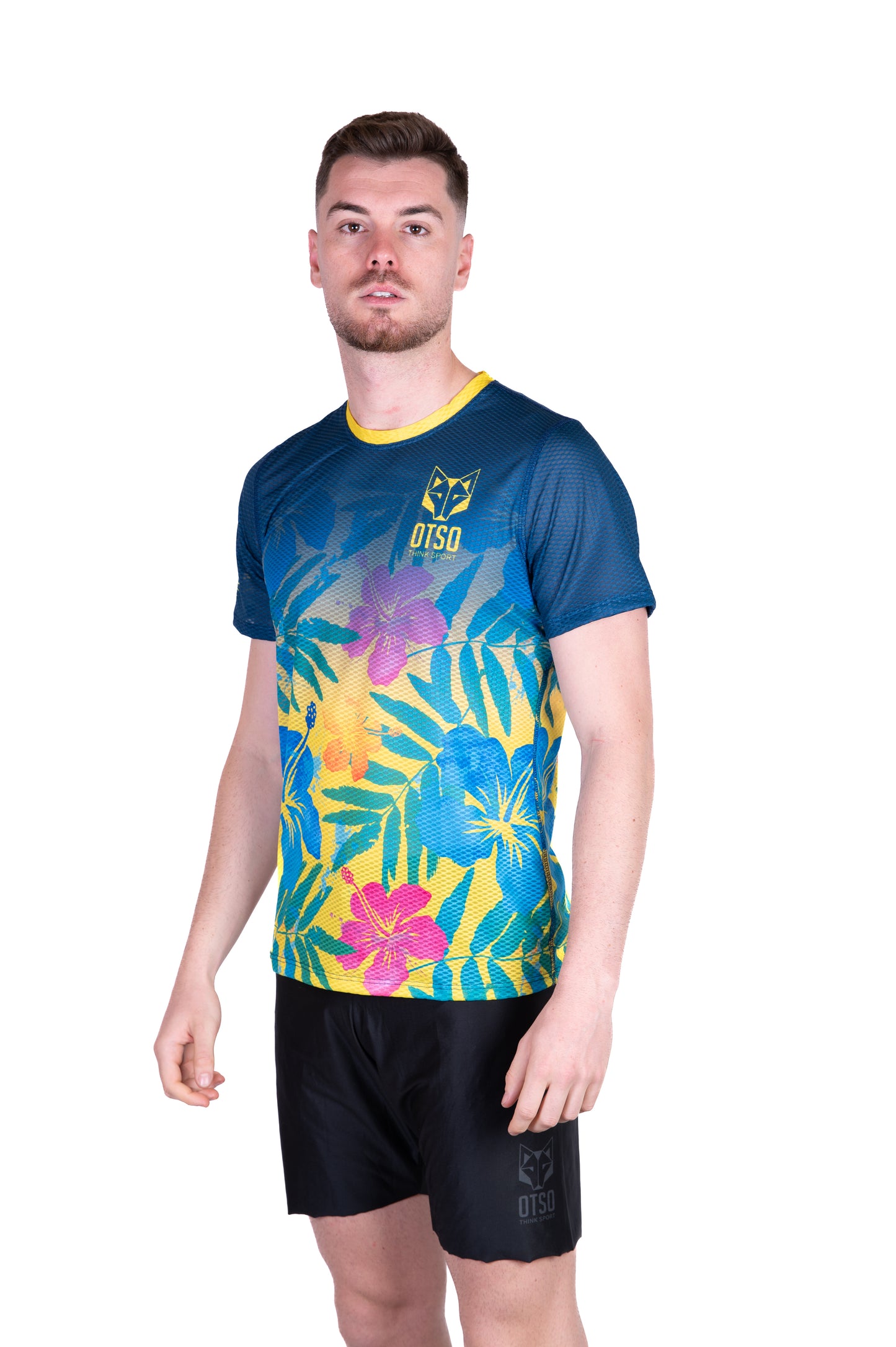Camiseta masculina de manga curta - Floral Blue