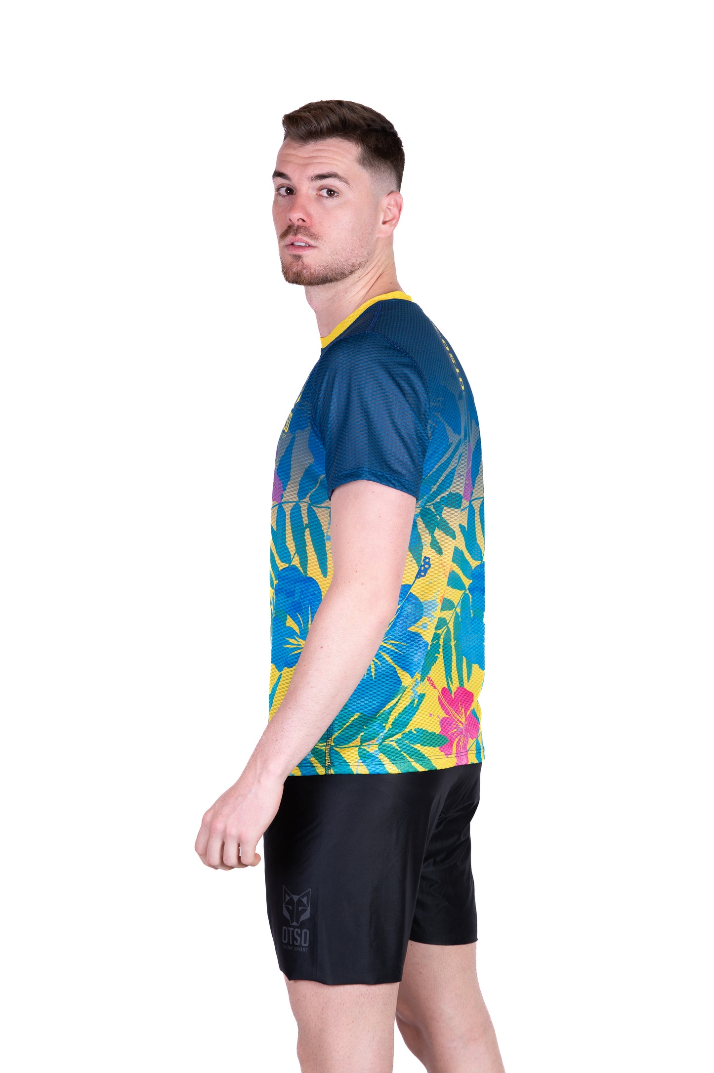 Camiseta masculina de manga curta - Floral Blue