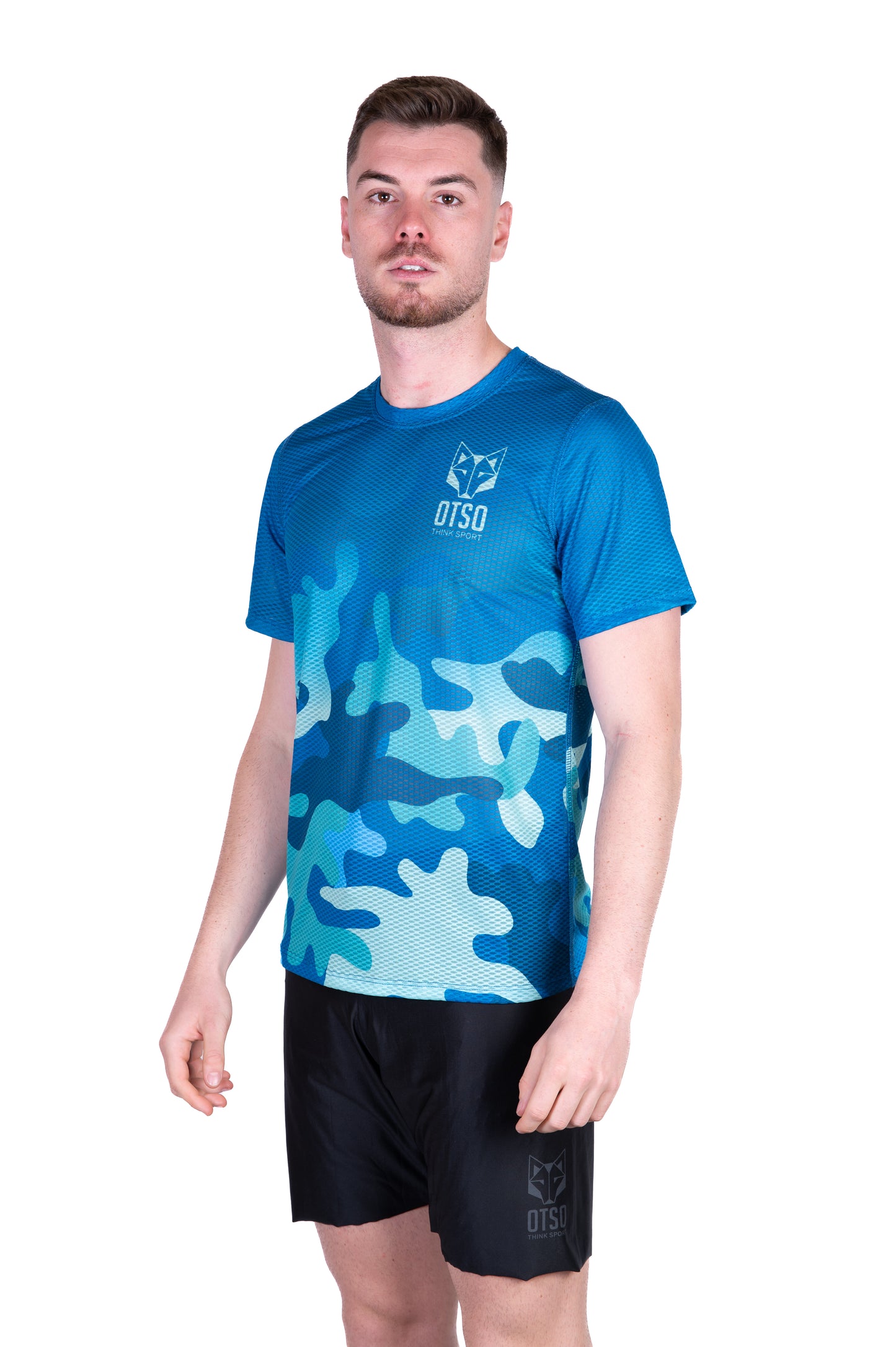 Men's Short Sleeve T-Shirt - Camo Blue