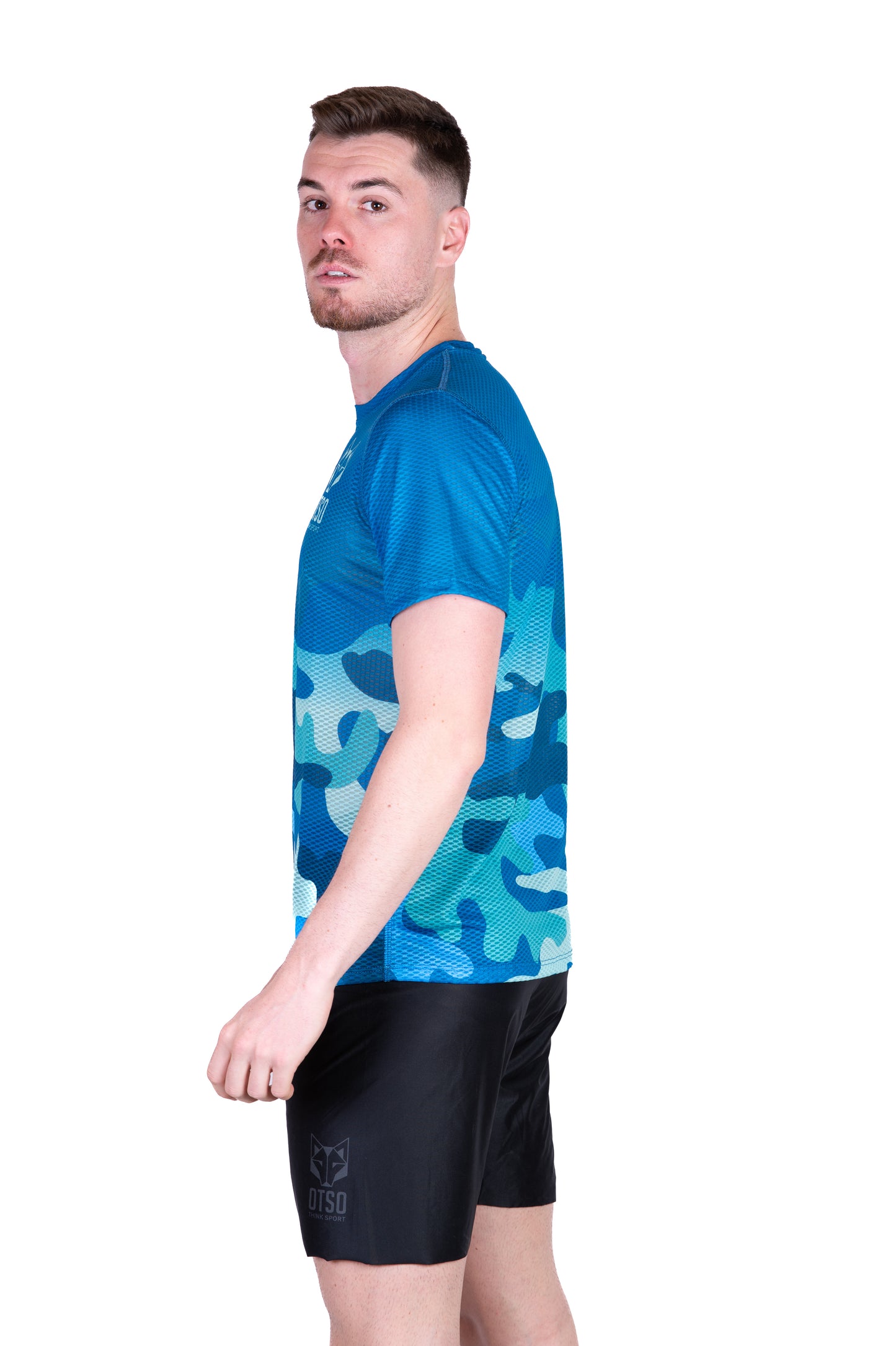Men's Short Sleeve T-Shirt - Camo Blue