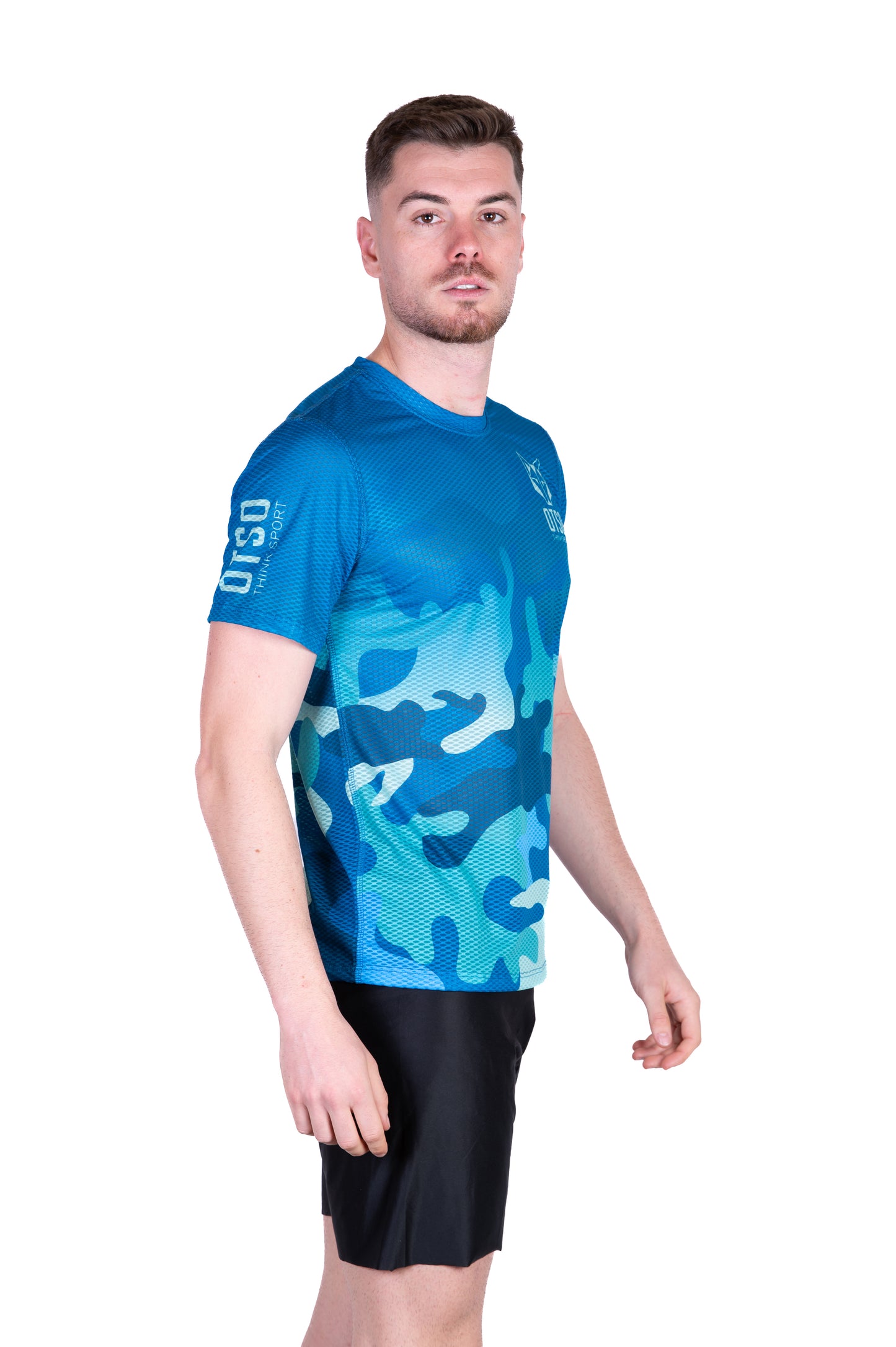 Men's Short Sleeve T-Shirt - Camo Blue