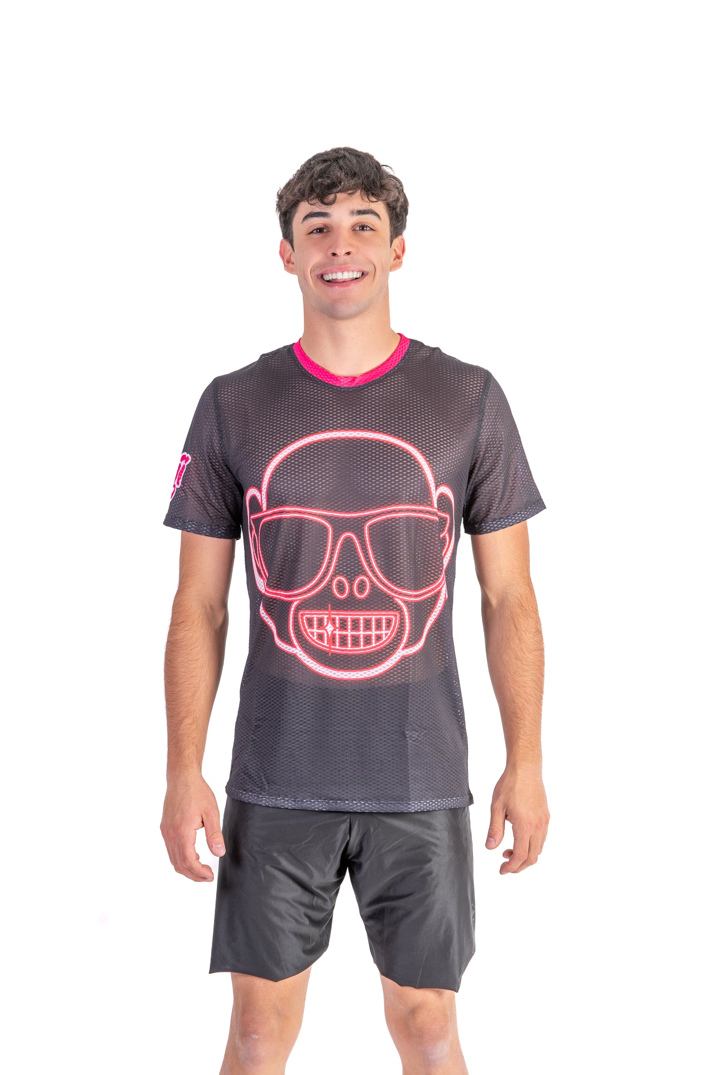 Camiseta manga curta masculina - Emoji Monkey Neon