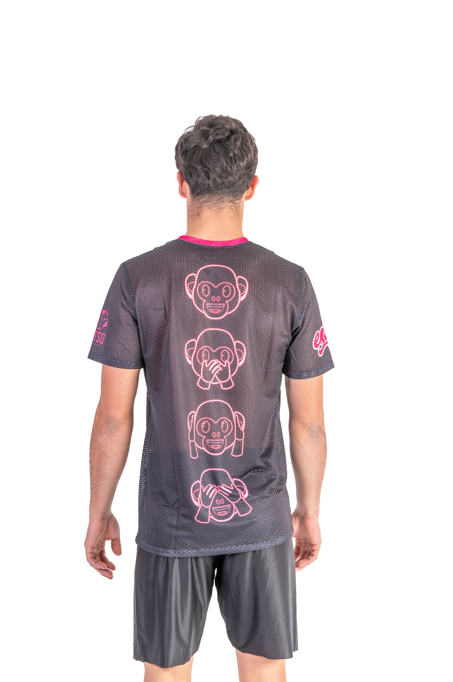 Camiseta manga curta masculina - Emoji Monkey Neon