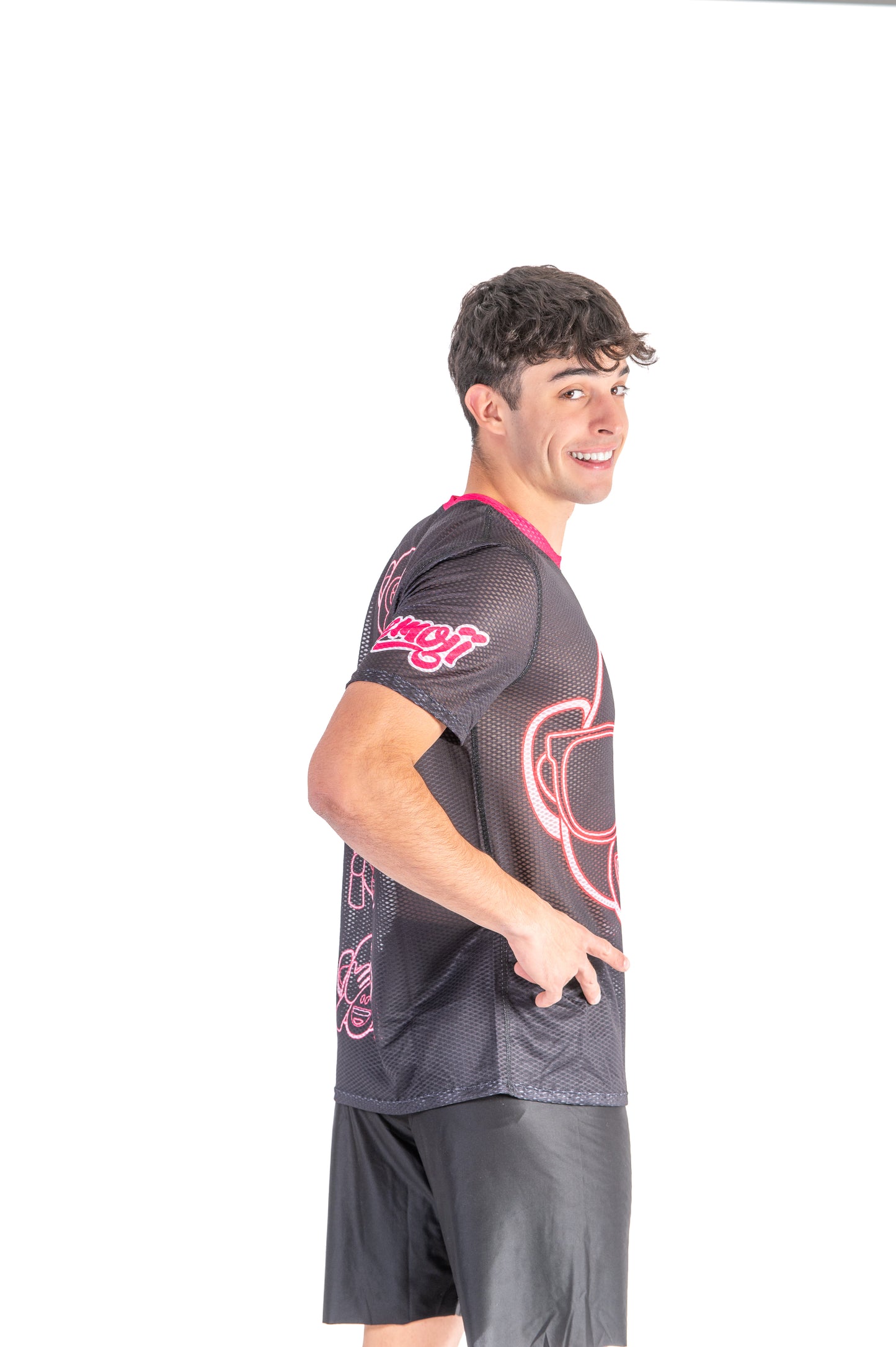 Camiseta manga curta masculina - Emoji Monkey Neon