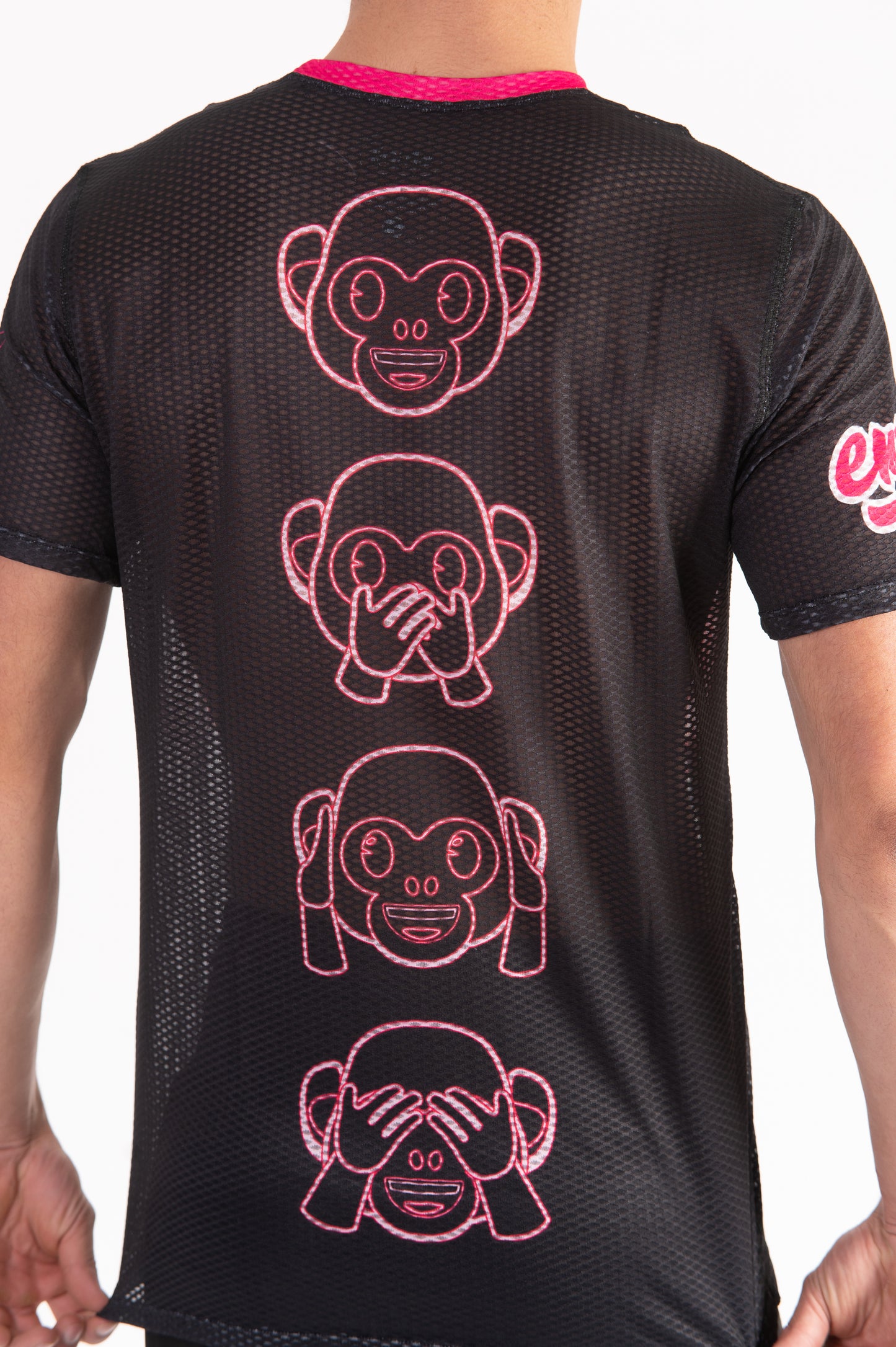 Camiseta manga curta masculina - Emoji Monkey Neon