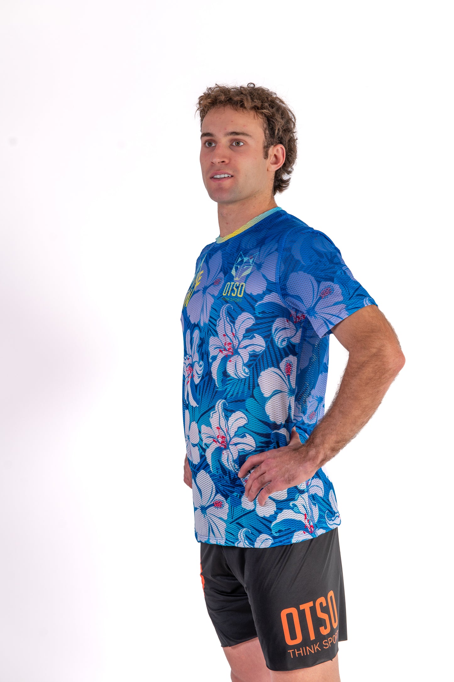 Short Sleeve T-Shirt Men - Swim Bike Run Flower