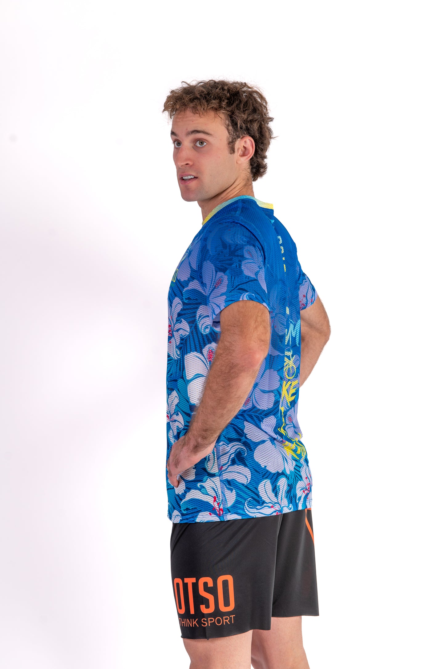 Short Sleeve T-Shirt Men - Swim Bike Run Flower