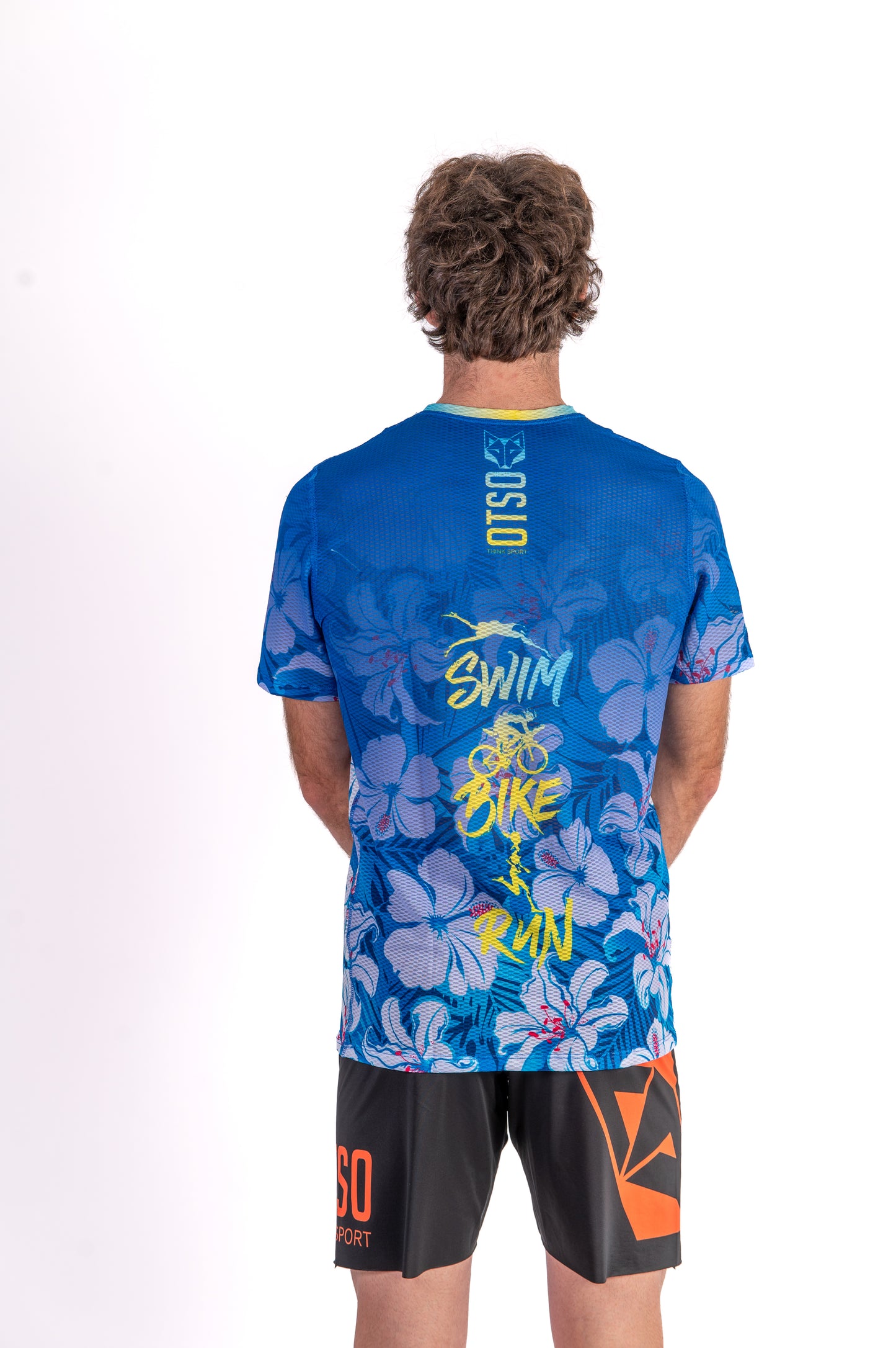 Short Sleeve T-Shirt Men - Swim Bike Run Flower