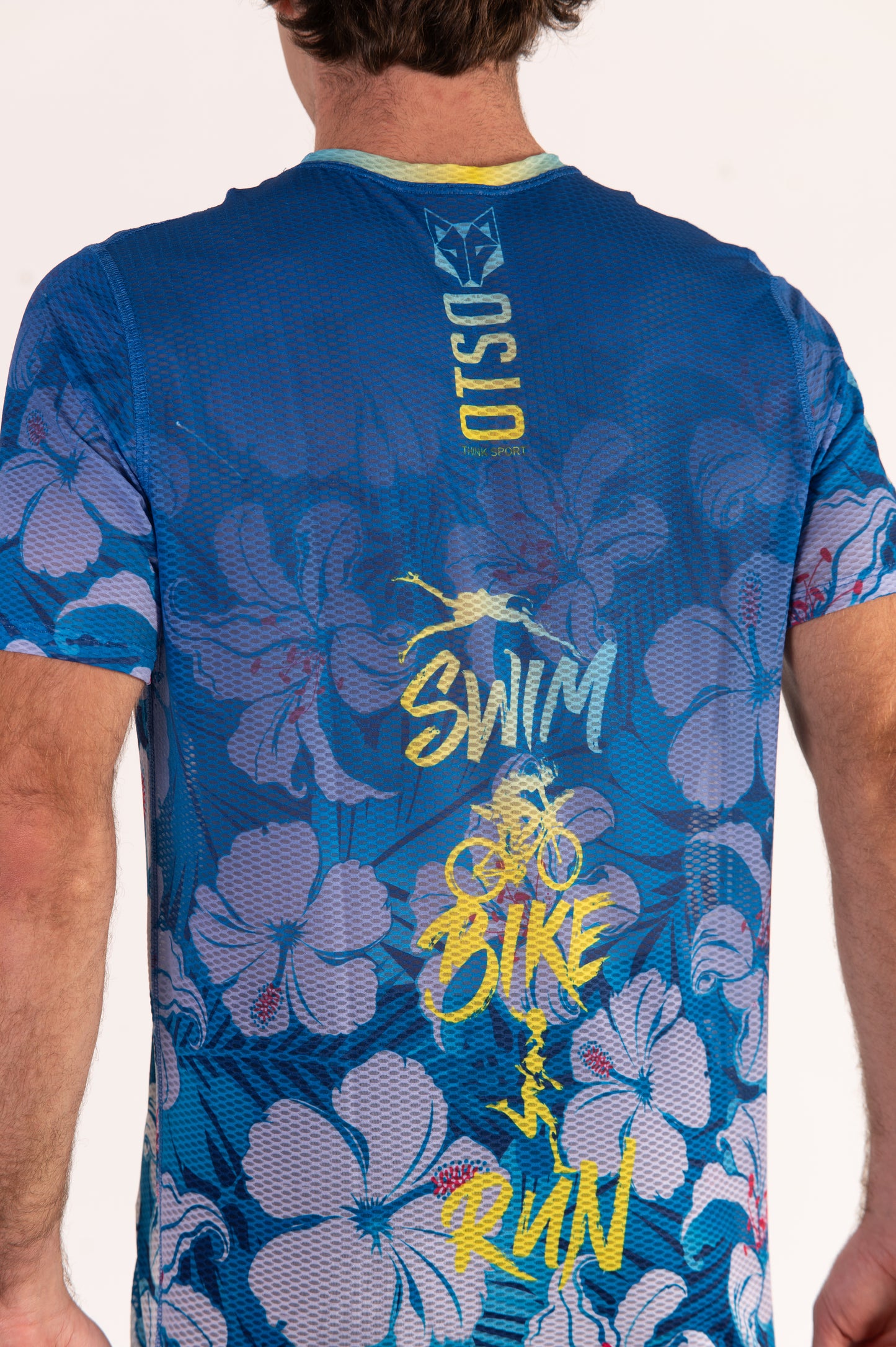 Short Sleeve T-Shirt Men - Swim Bike Run Flower