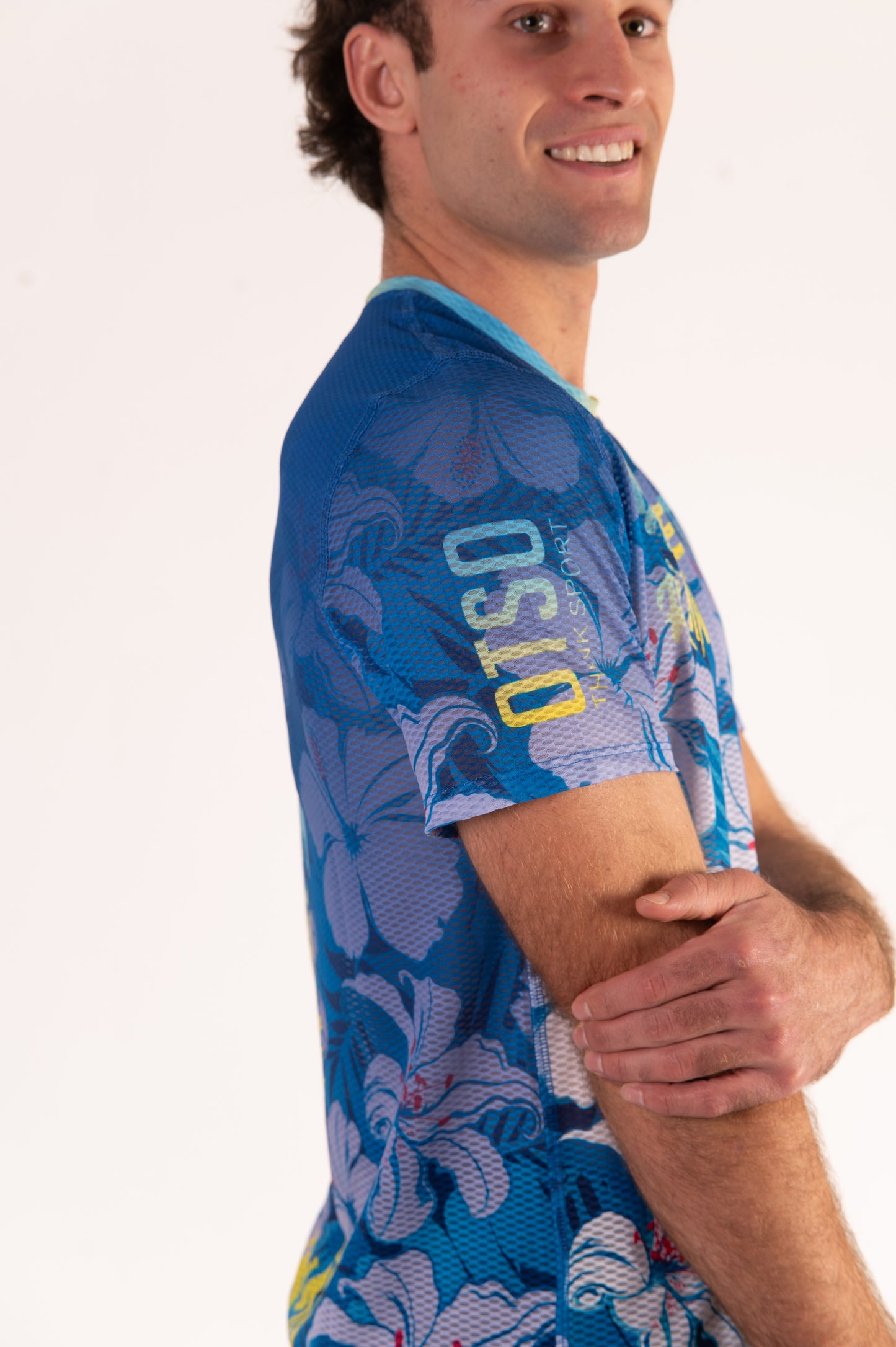 Short Sleeve T-Shirt Men - Swim Bike Run Flower