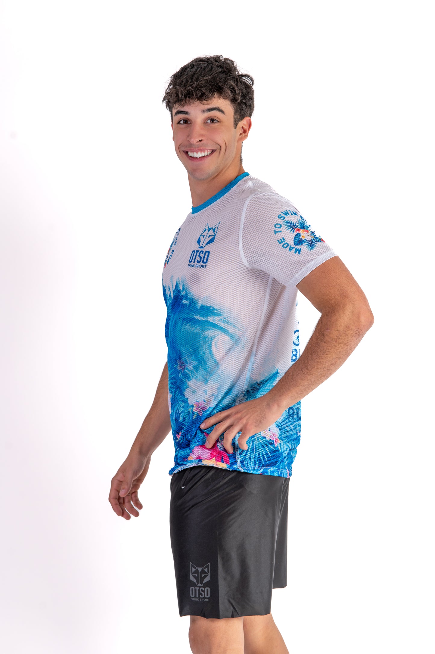 Short sleeve t-shirt for men - Swim Bike Run Wave