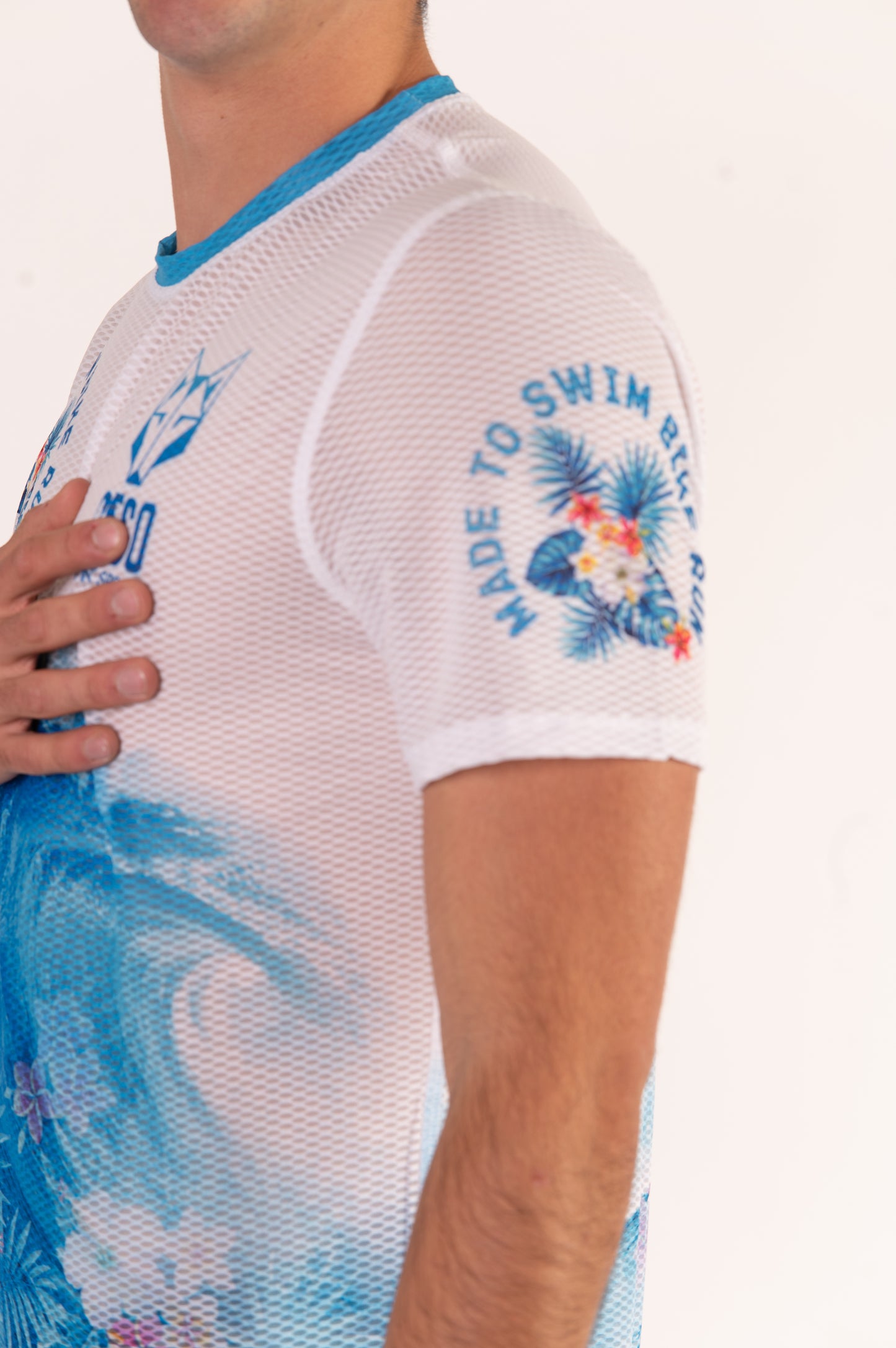 Short sleeve t-shirt for men - Swim Bike Run Wave
