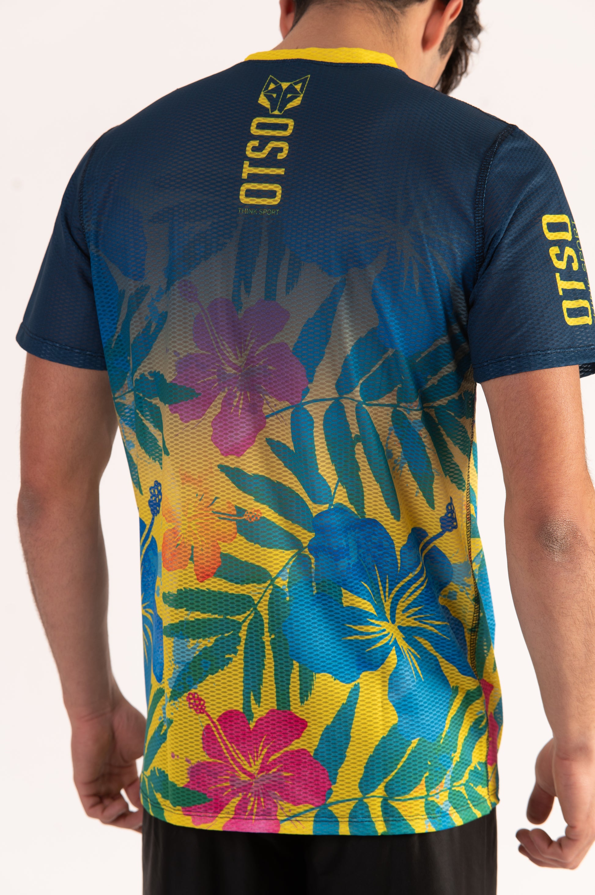 Camiseta Manga Corta Hombre - Estampado Puesta De Sol Tropical - Transpirable, Secado Rápido - Para Deporte Y Casual