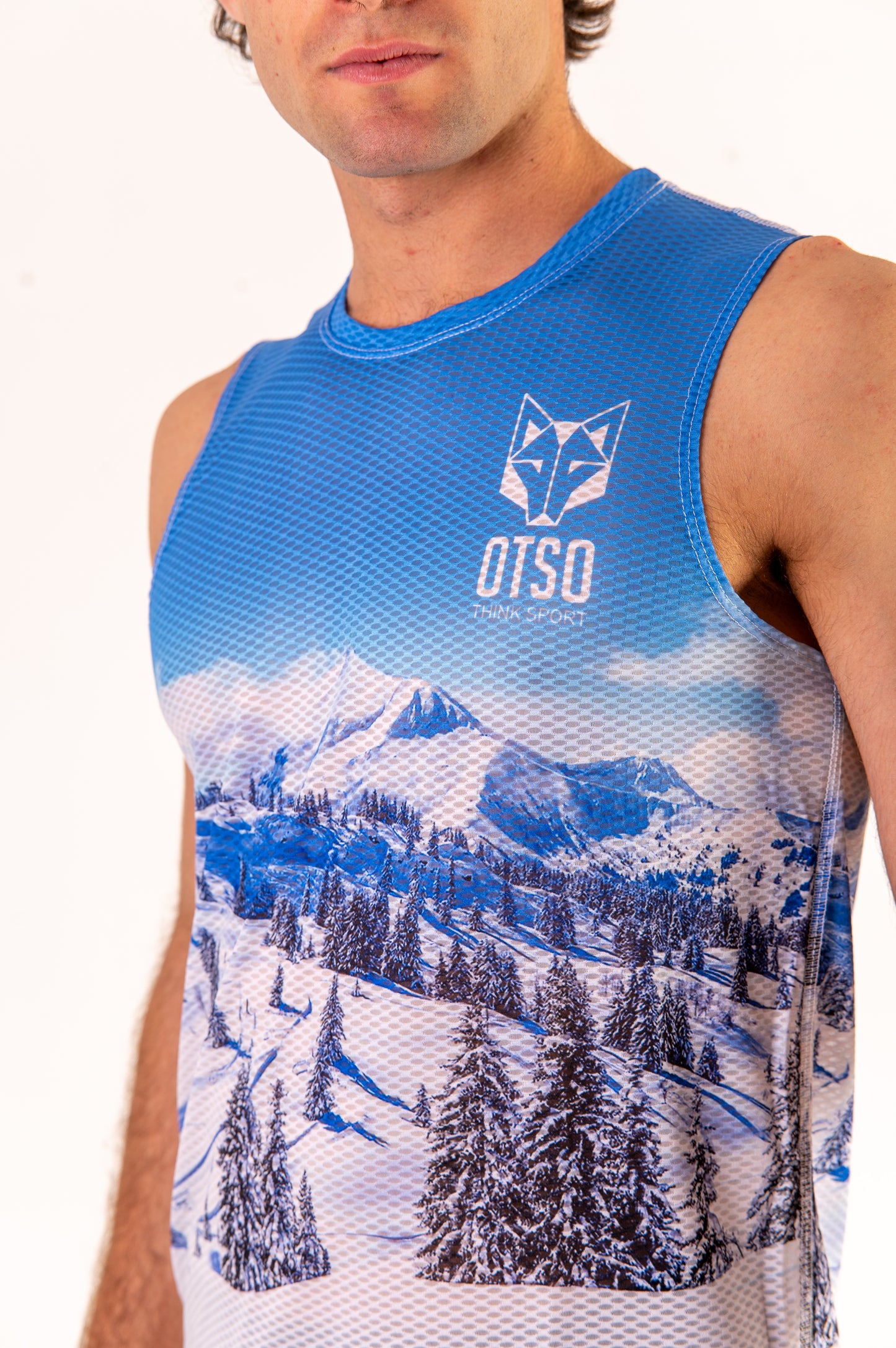 Men's Sleeveless T-Shirt - Snow Forest
