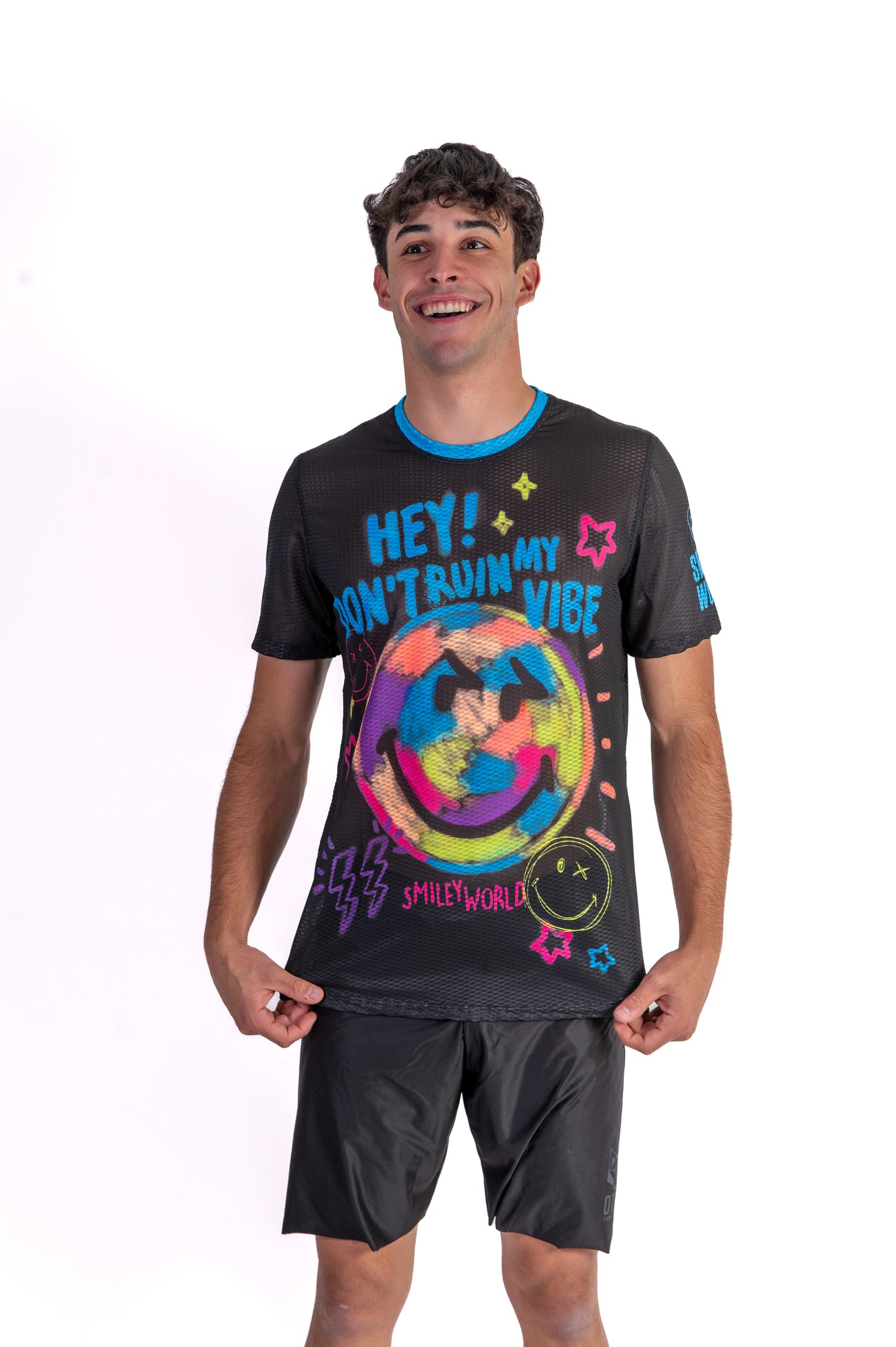 Camiseta de manga curta para homem - Festival S.W.Smiley