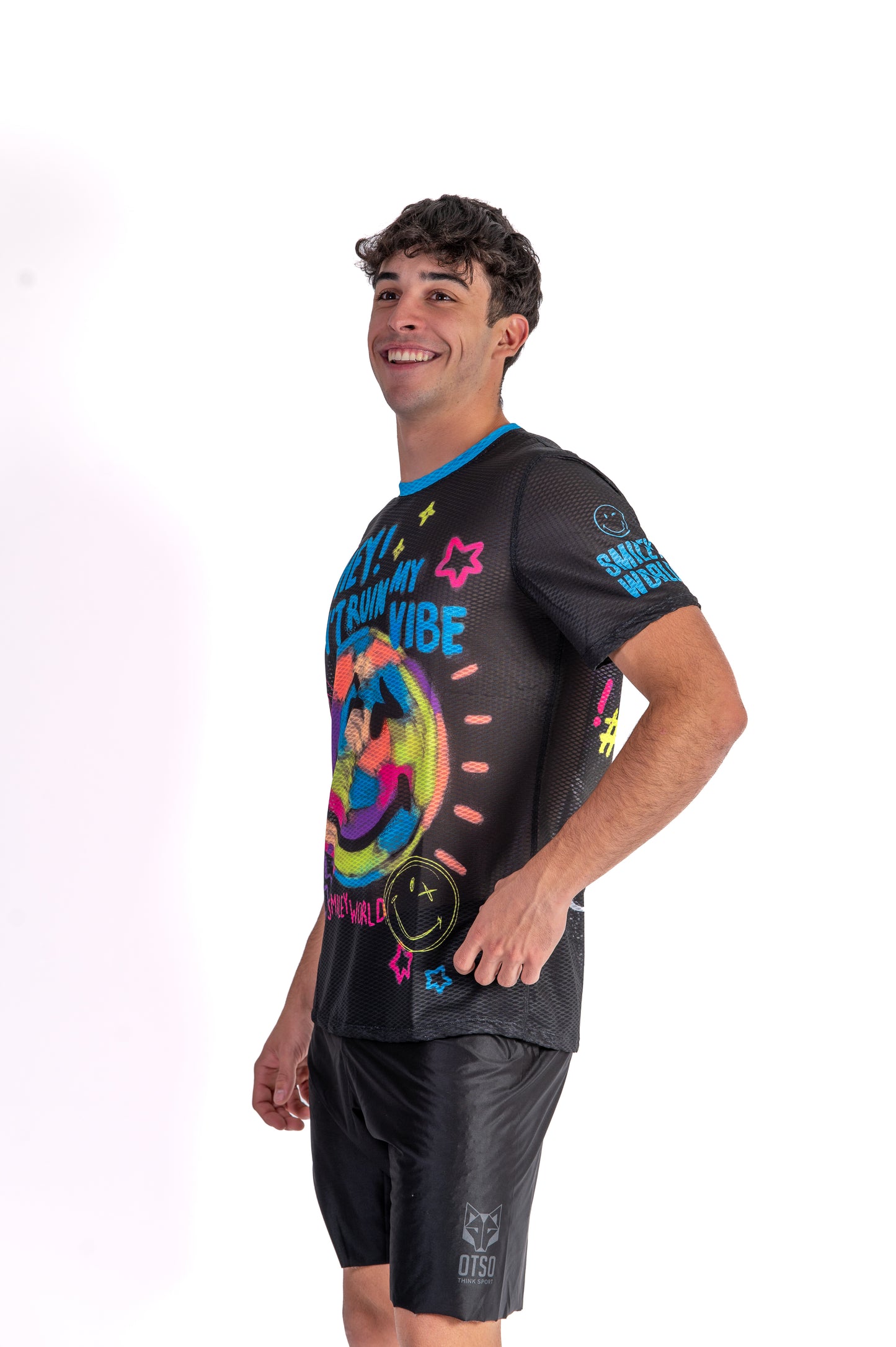 Camiseta de manga curta para homem - Festival S.W.Smiley