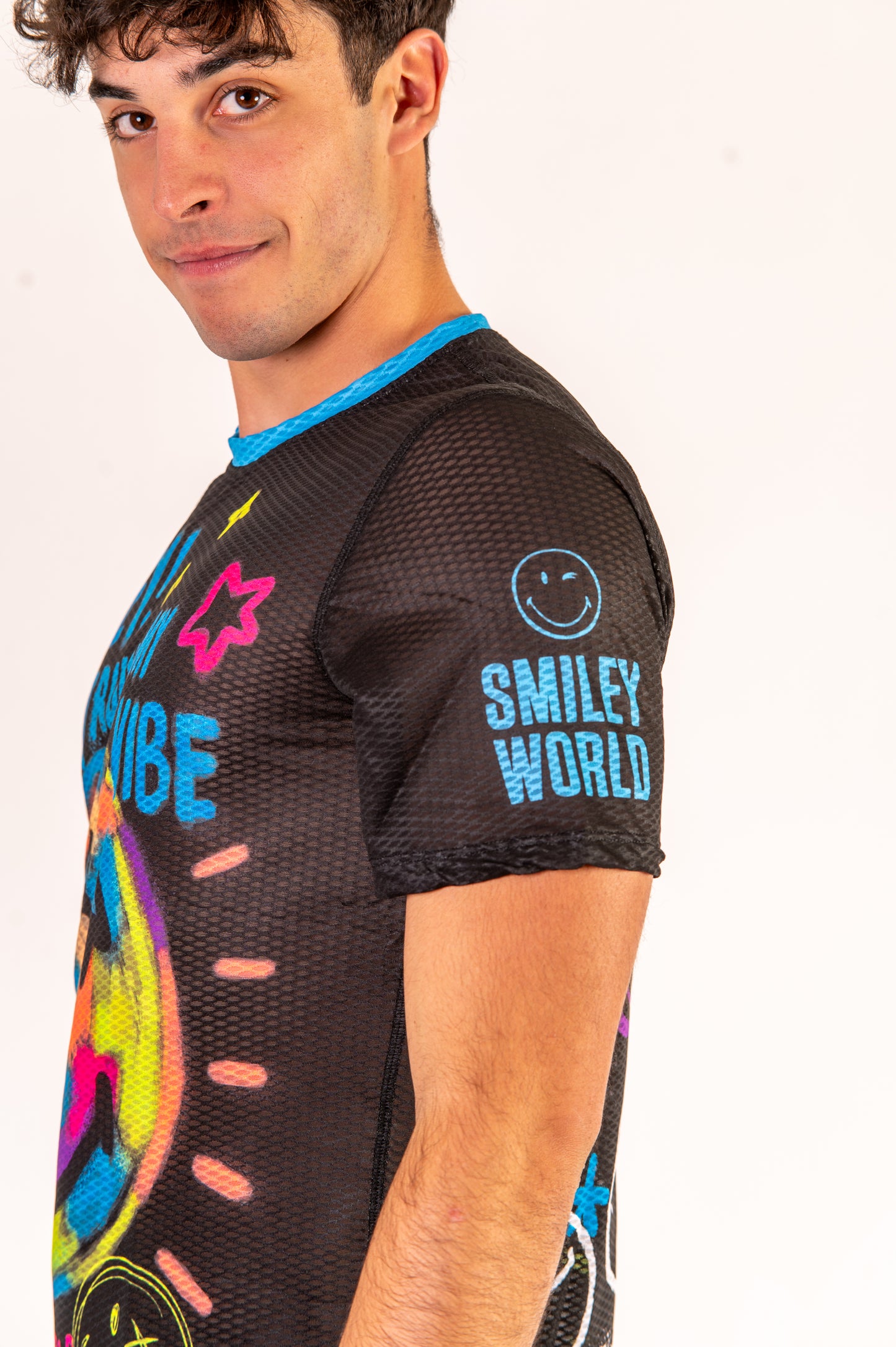 Camiseta de manga curta para homem - Festival S.W.Smiley