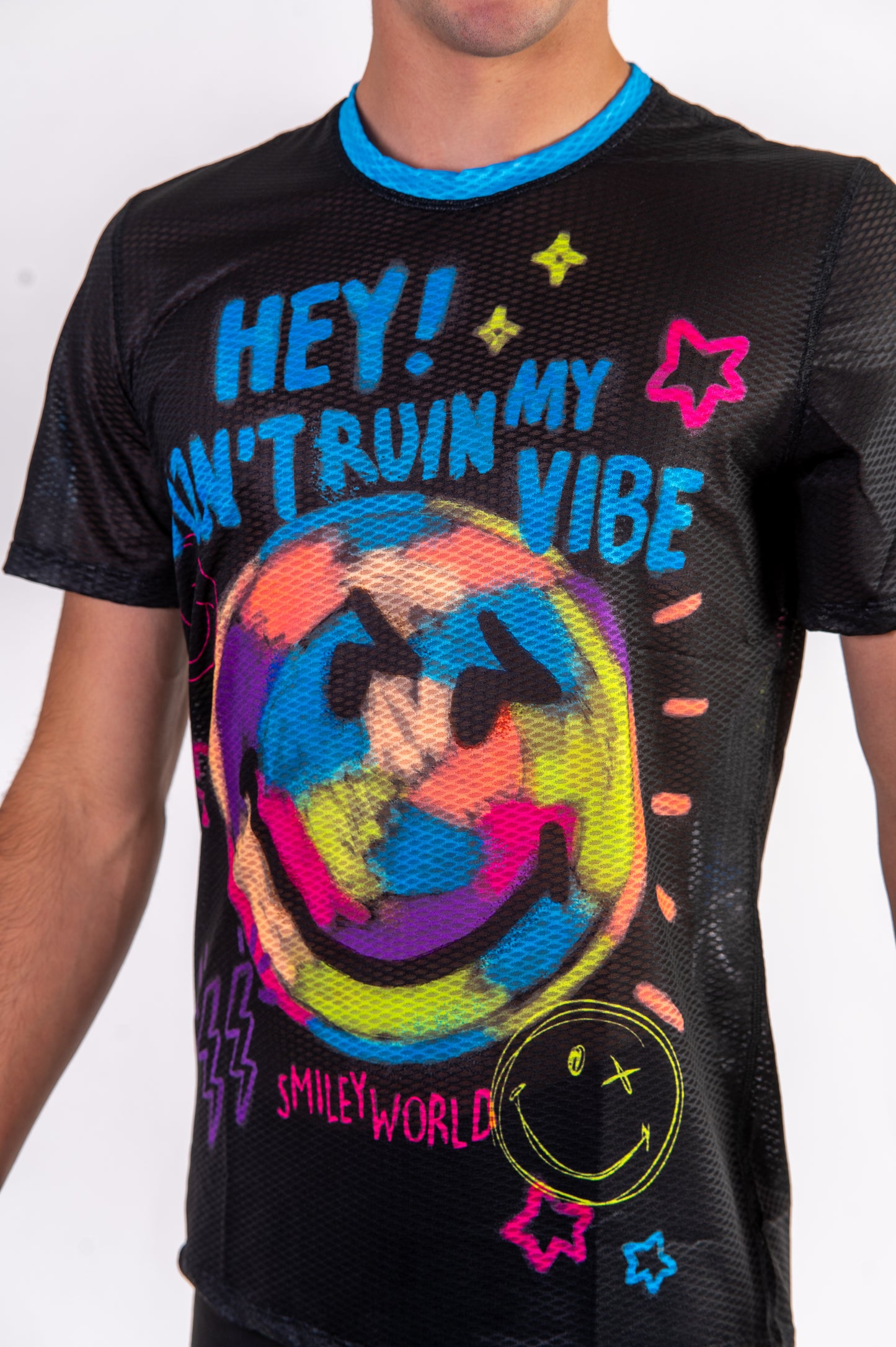 Camiseta de manga curta para homem - Festival S.W.Smiley