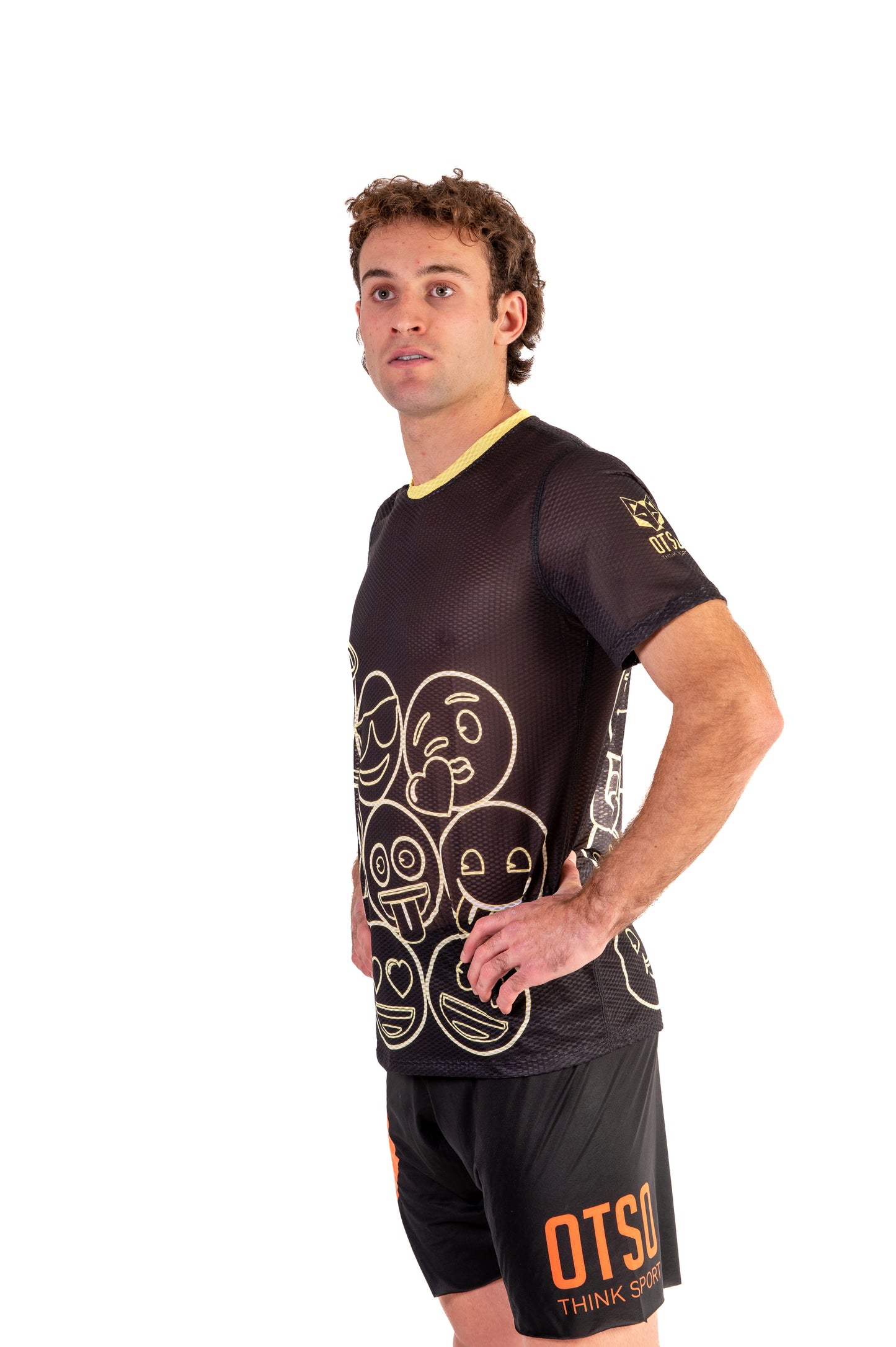 Camiseta manga curta masculina - Emoji Neon Faces