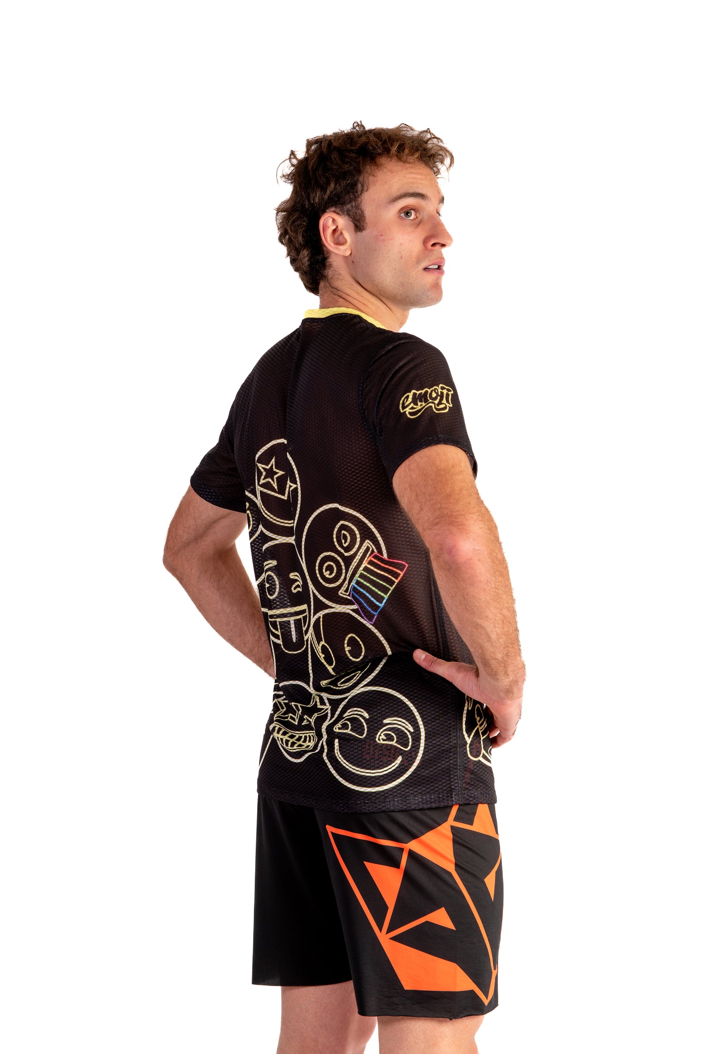 Camiseta manga curta masculina - Emoji Neon Faces