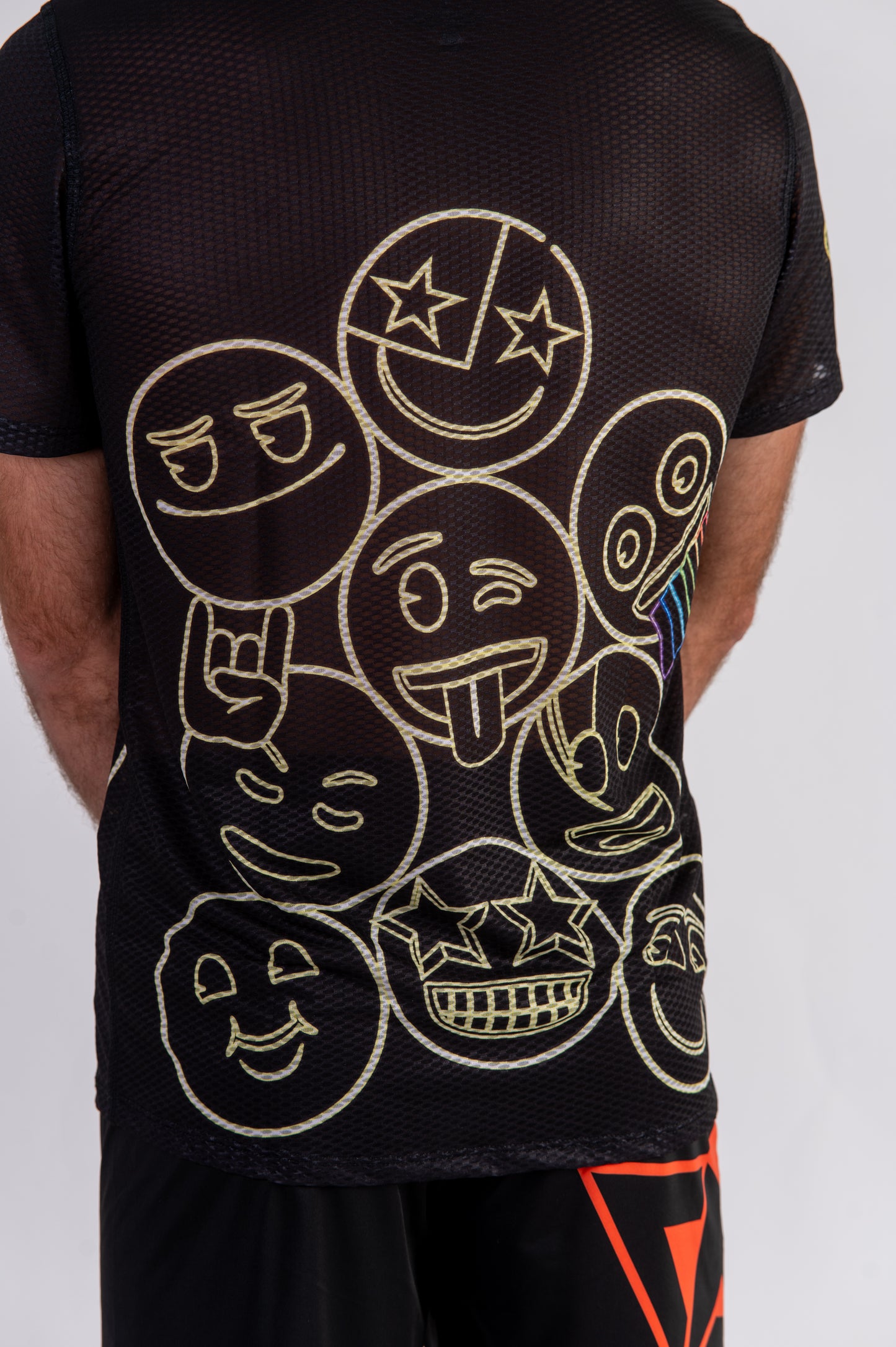 Camiseta manga curta masculina - Emoji Neon Faces