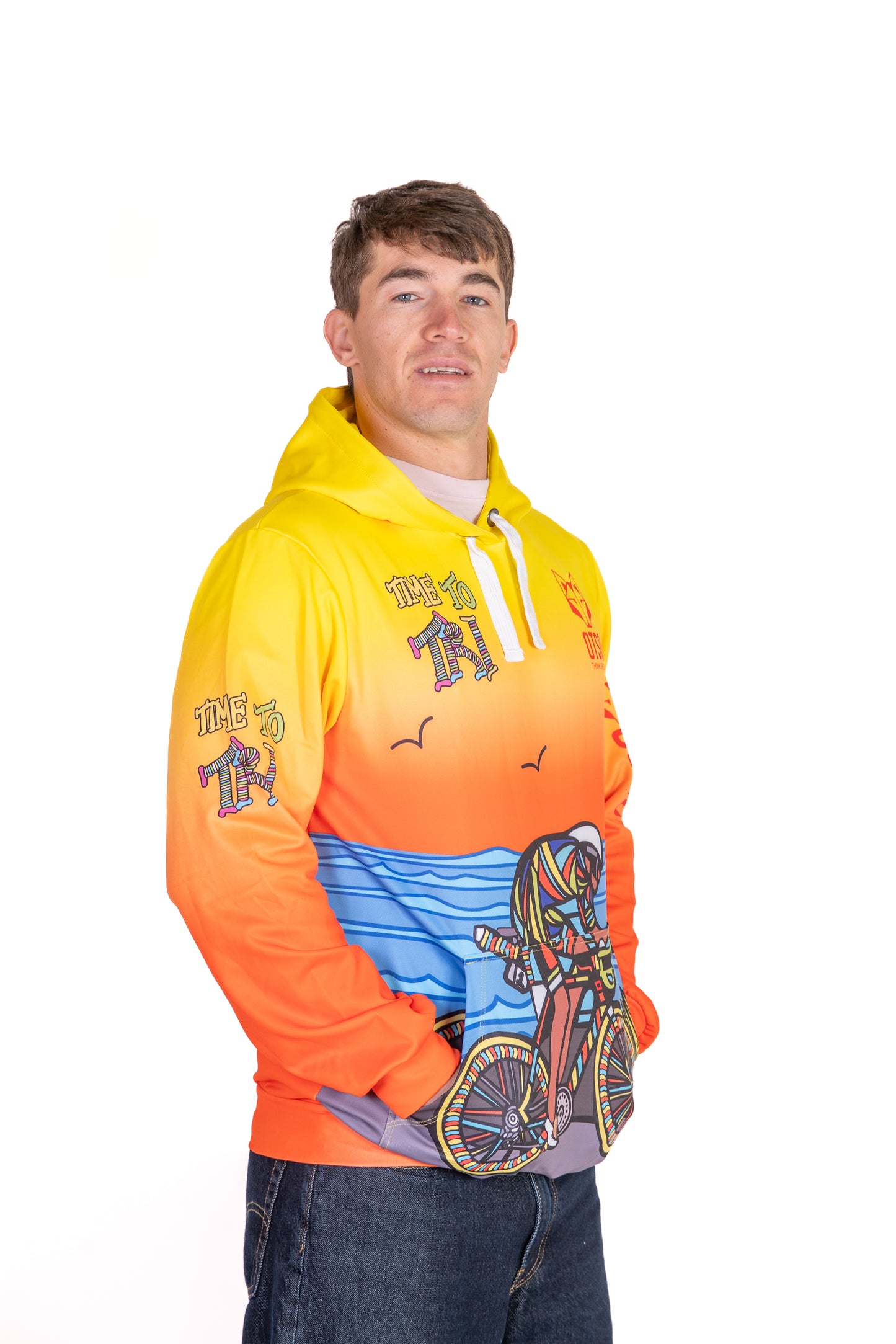 Hoodie - Time to tri Man Bike