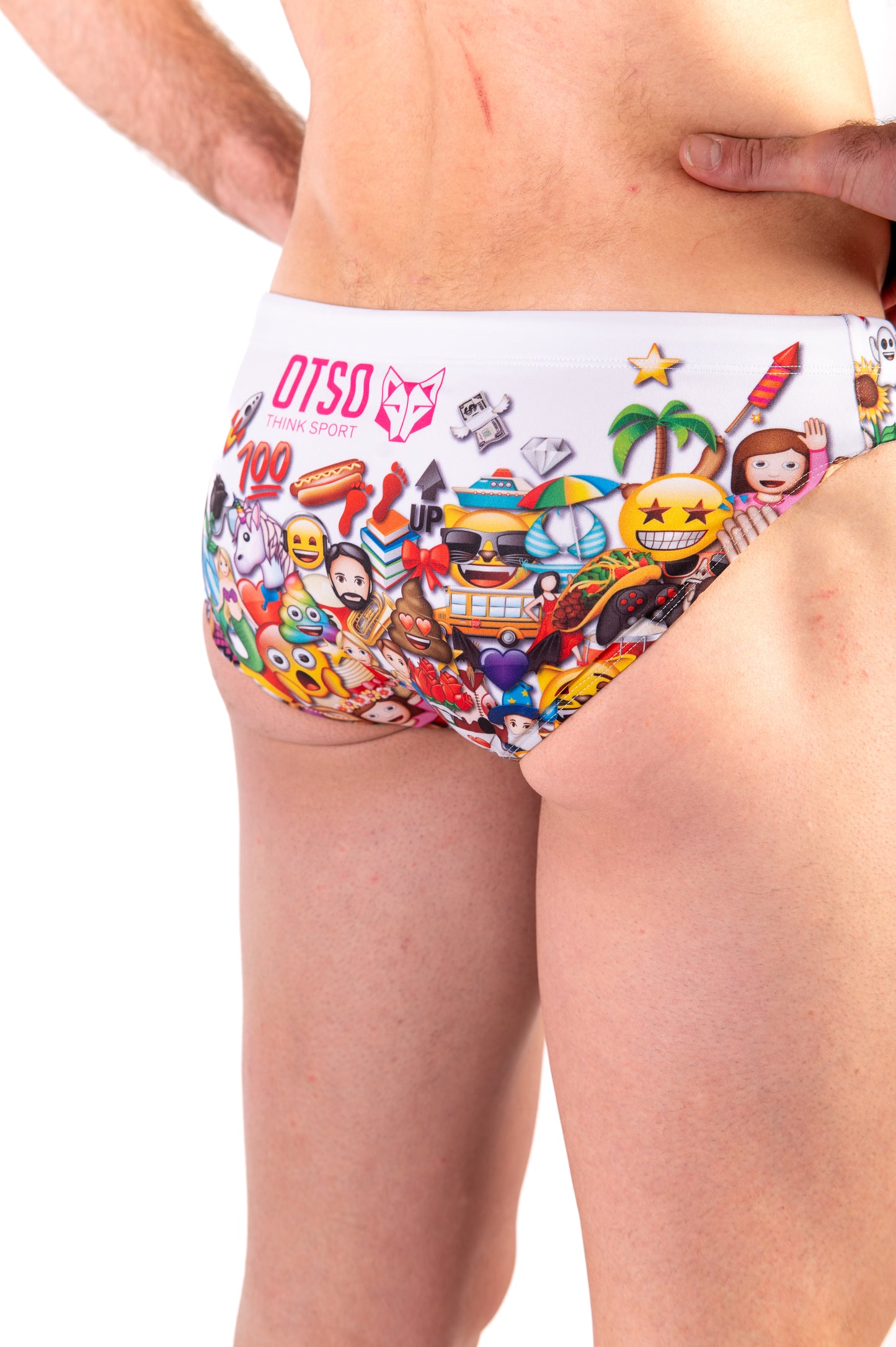 Men's Slip Swimsuit - Emoji Big Wave