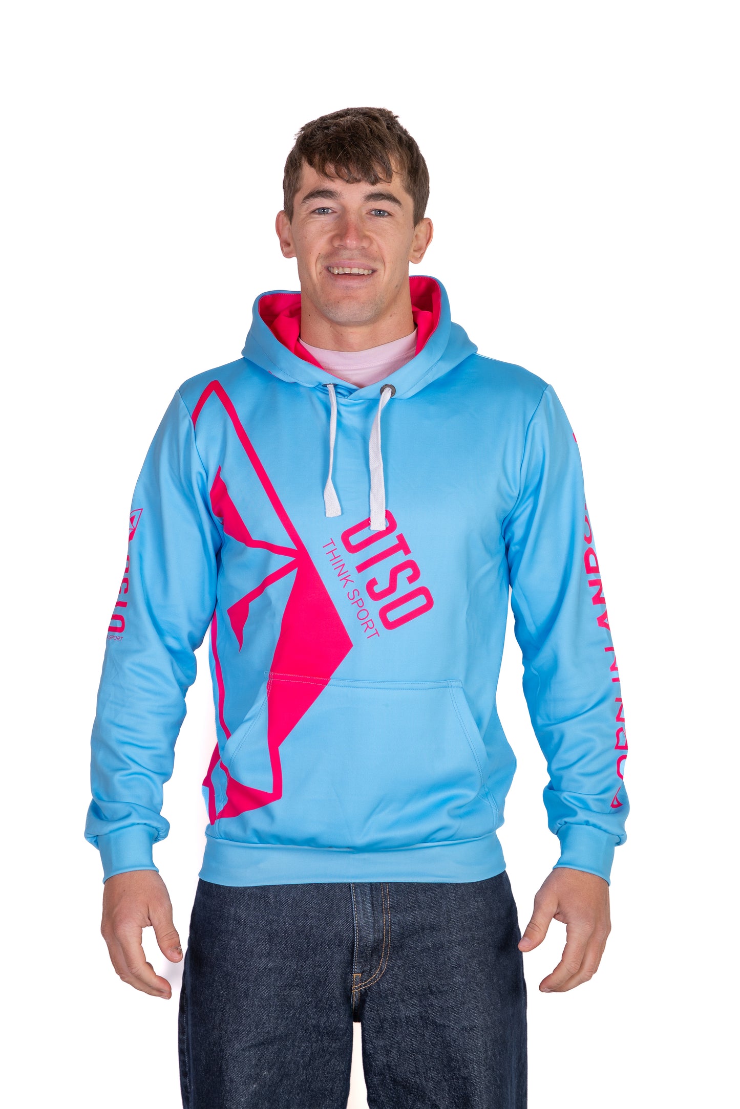 Hoodie - Light Blue & Pink
