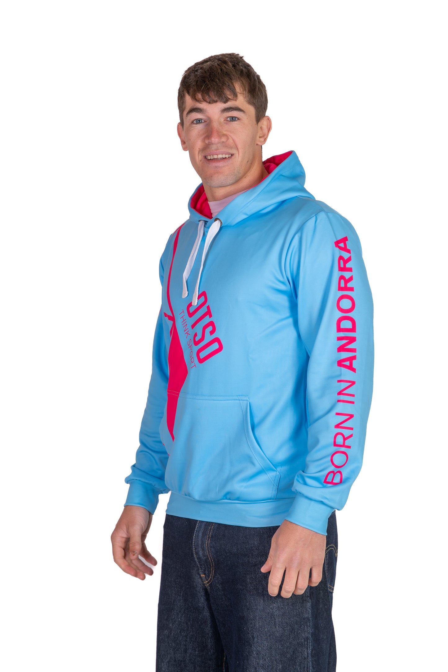 Hoodie - Light Blue & Pink
