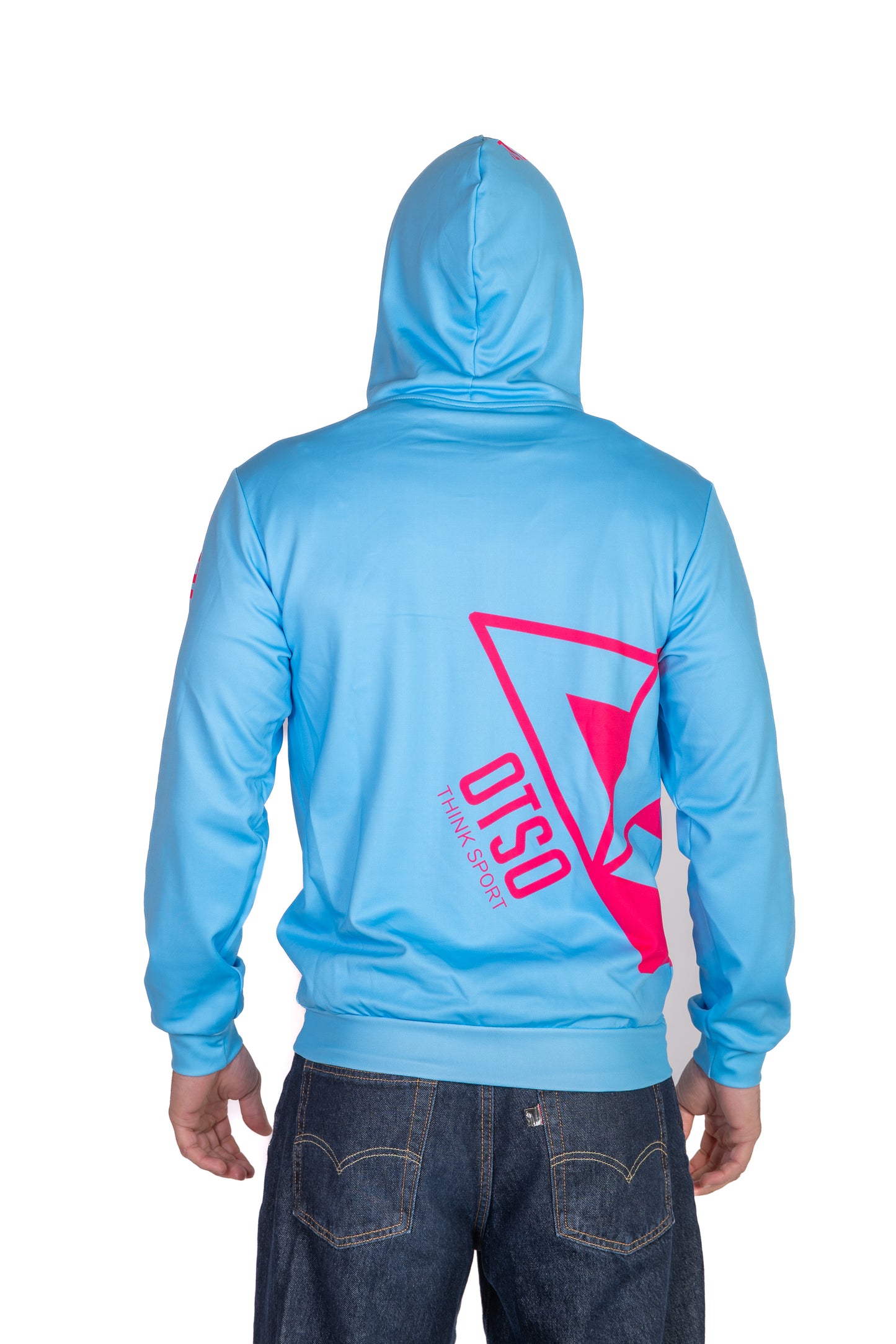 Hoodie - Light Blue & Pink