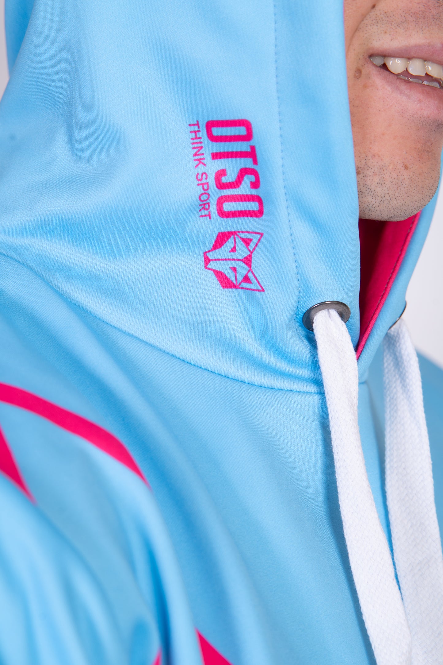 Hoodie - Light Blue & Pink