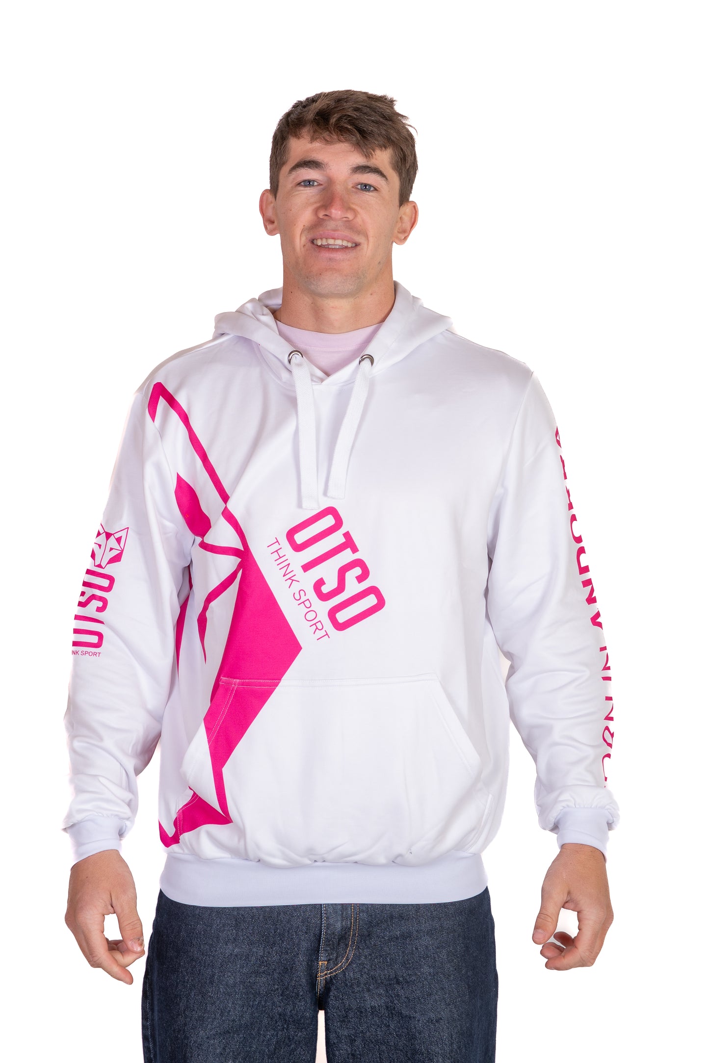 Dessuadora - White & Fluo Pink Otso