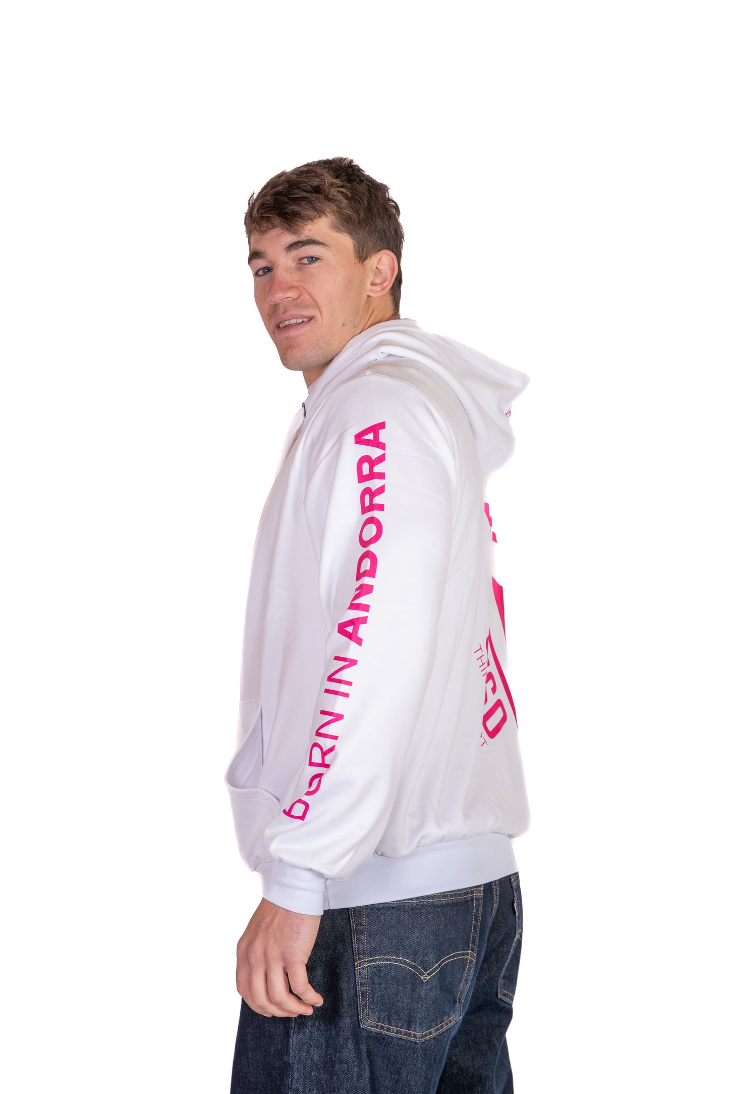 Dessuadora - White & Fluo Pink Otso