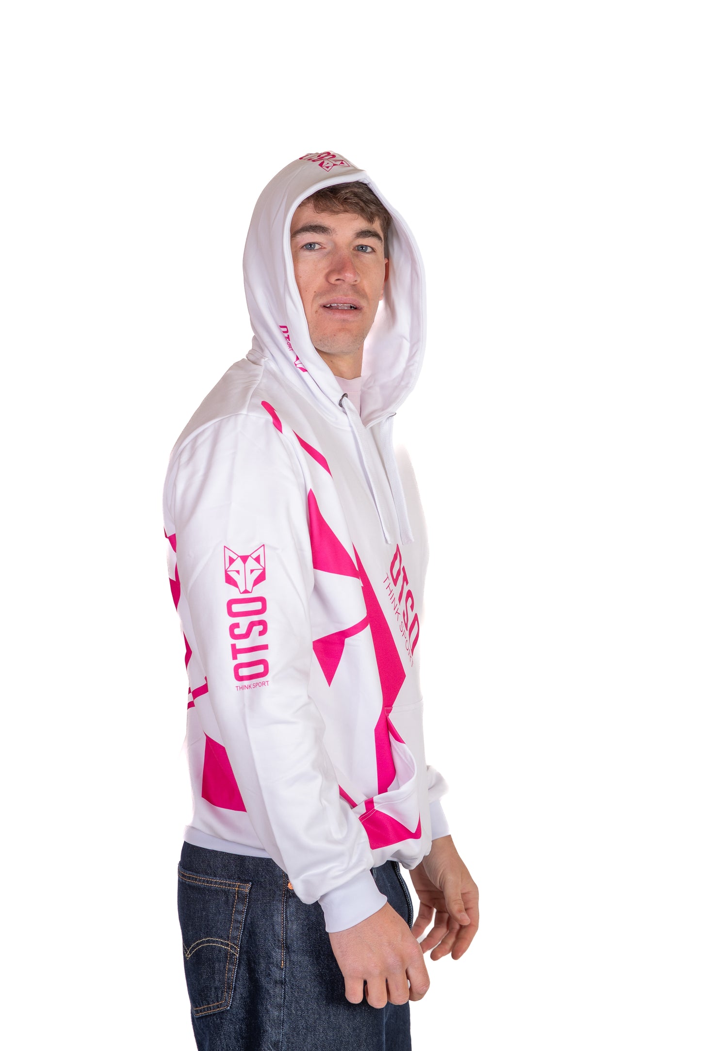 Dessuadora - White & Fluo Pink Otso