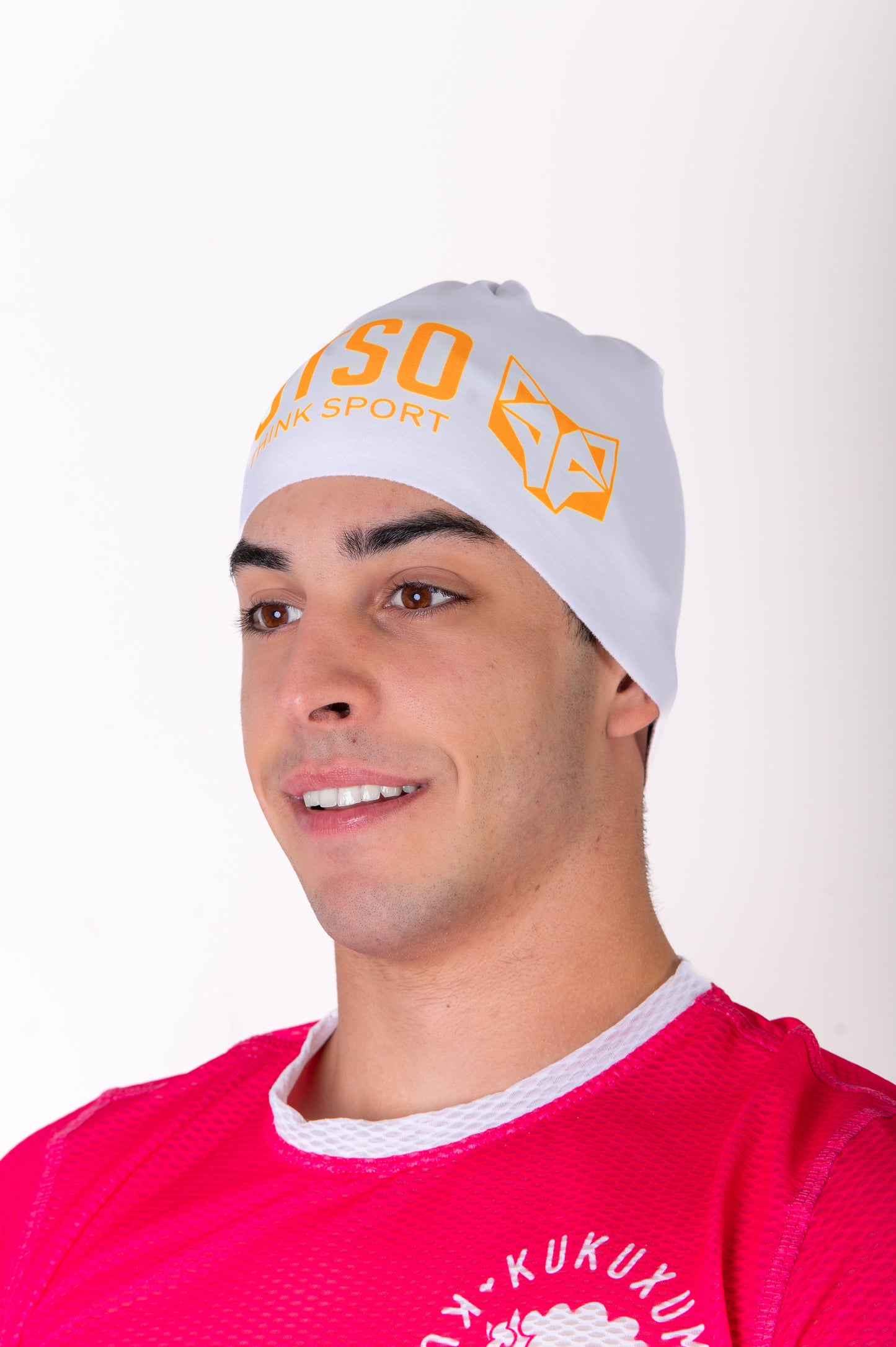 Hat - White & Fluo Orange