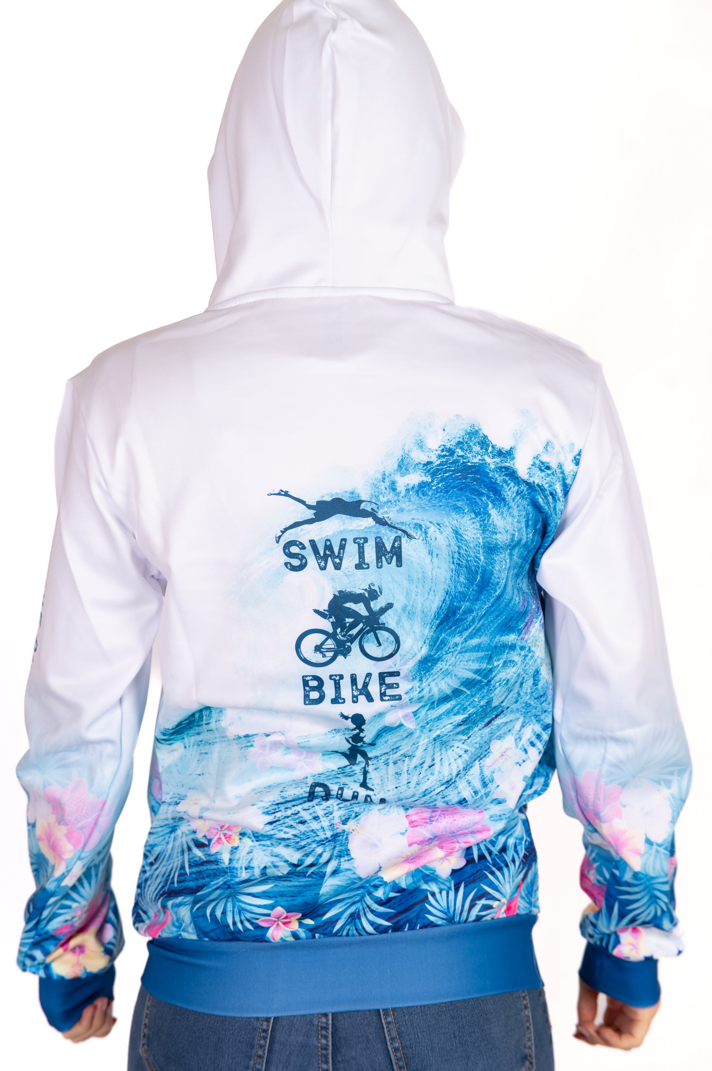 Hoodie - Swim Bike Run Wave