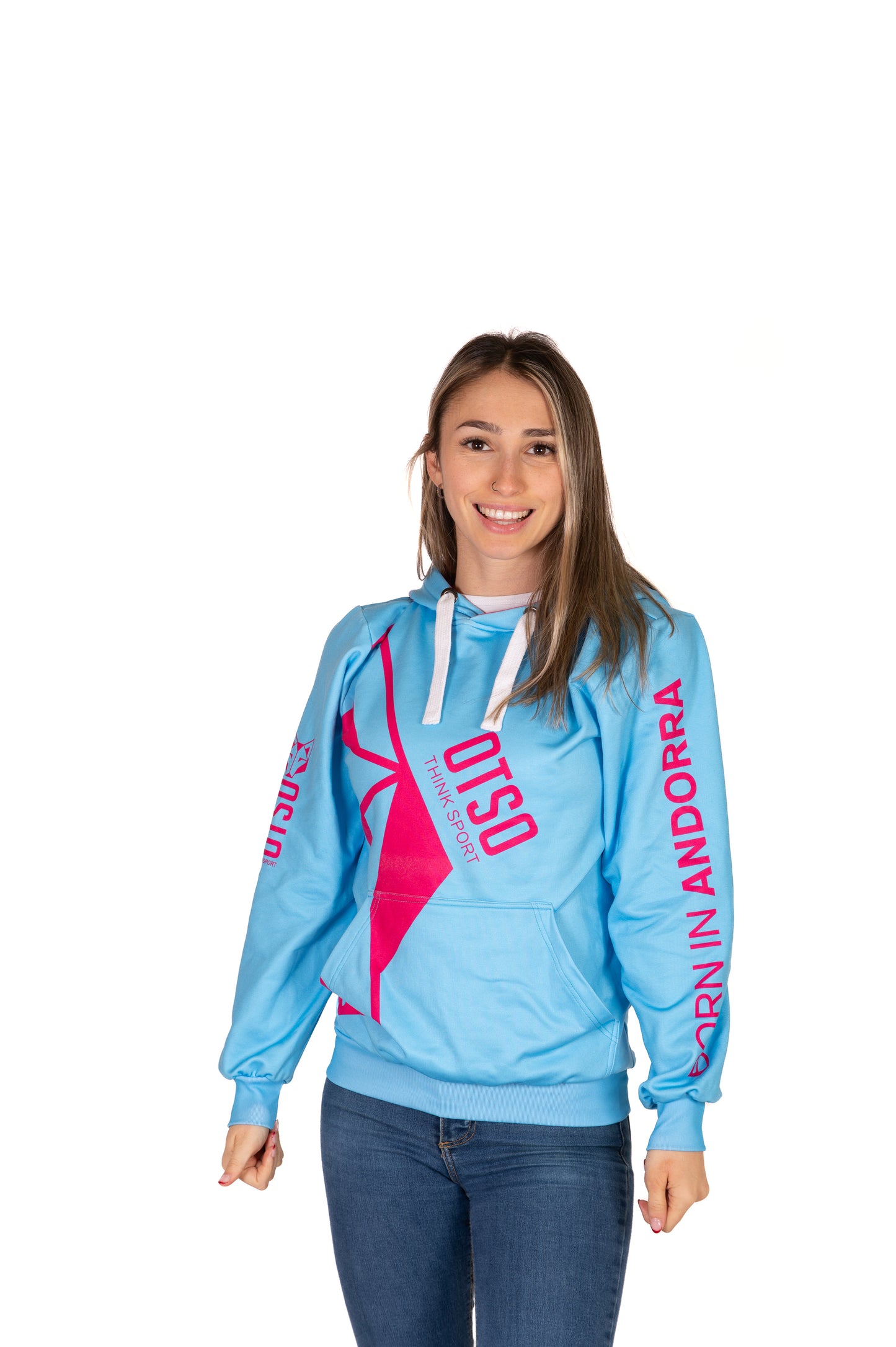 Hoodie - Light Blue & Pink