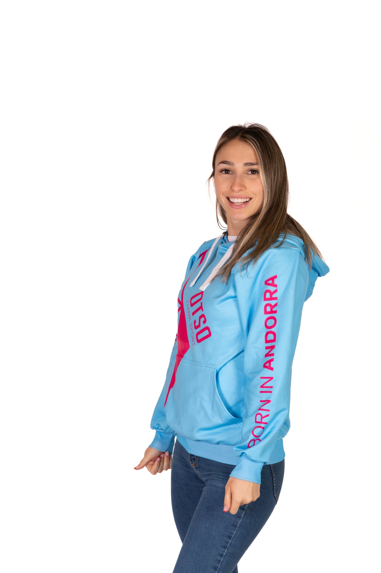 Hoodie - Light Blue & Pink