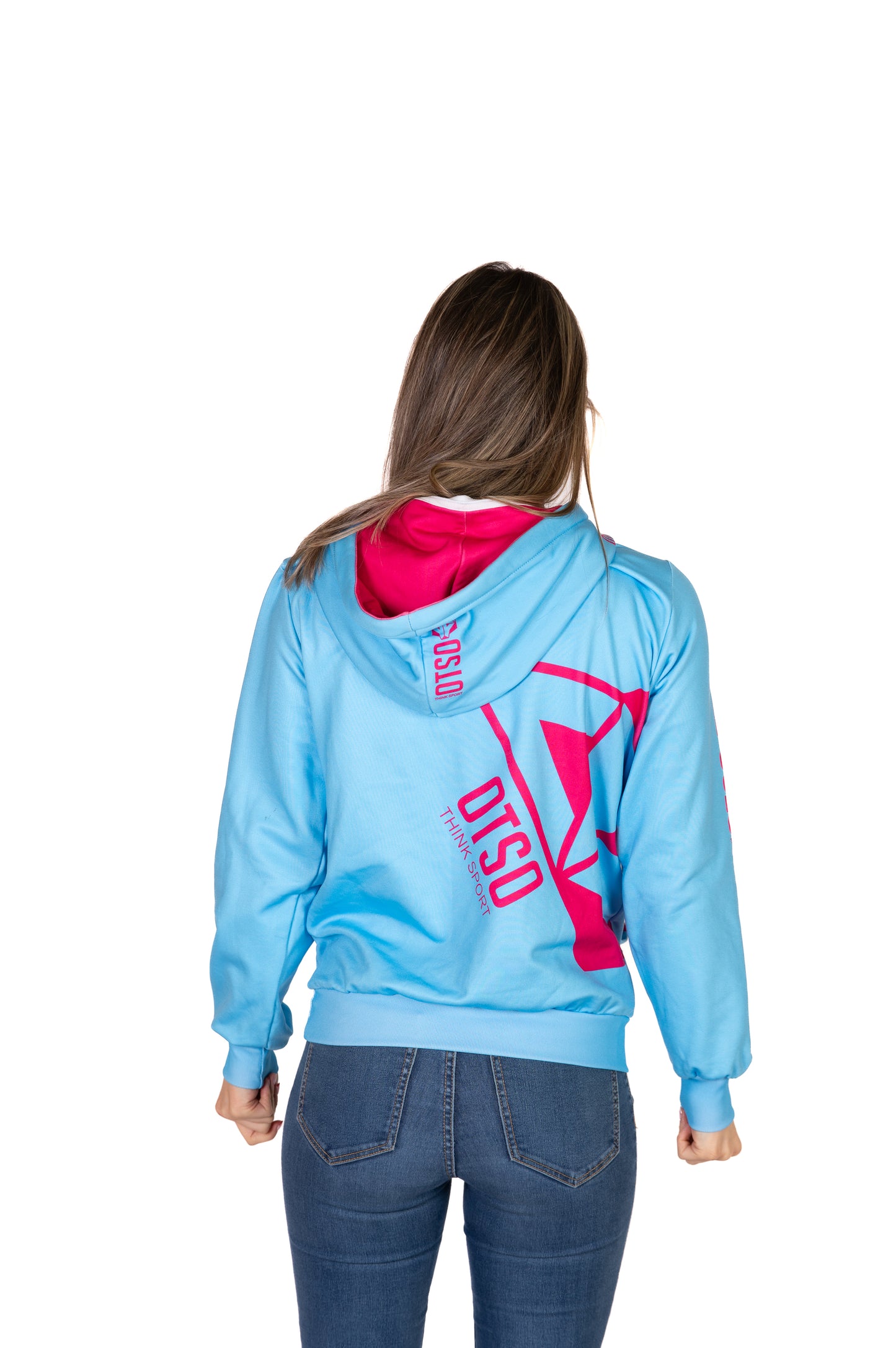 Hoodie - Light Blue & Pink
