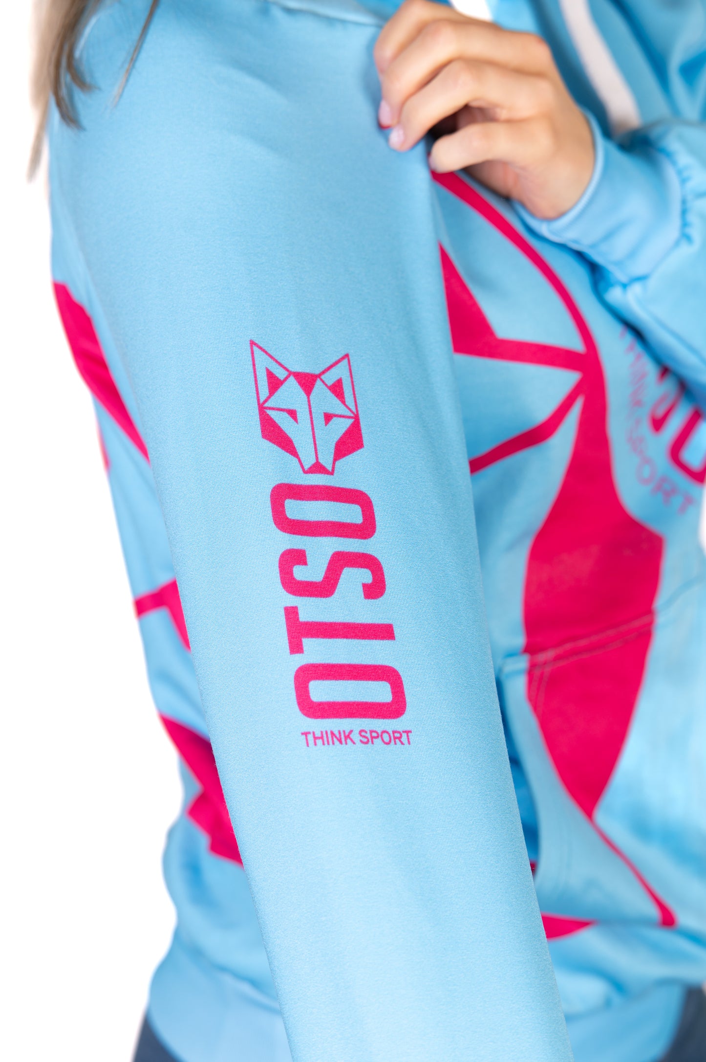 Hoodie - Light Blue & Pink