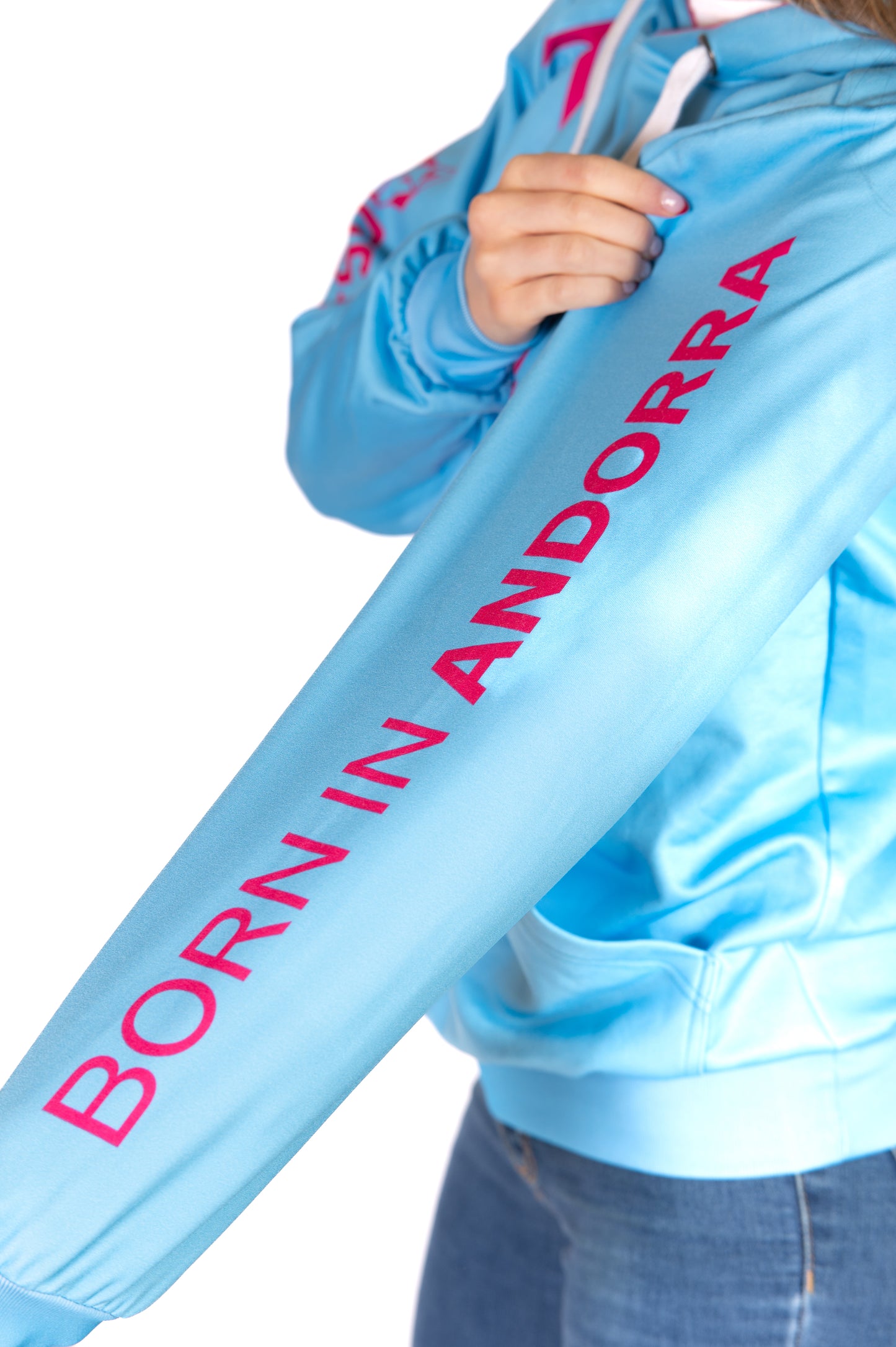 Hoodie - Light Blue & Pink