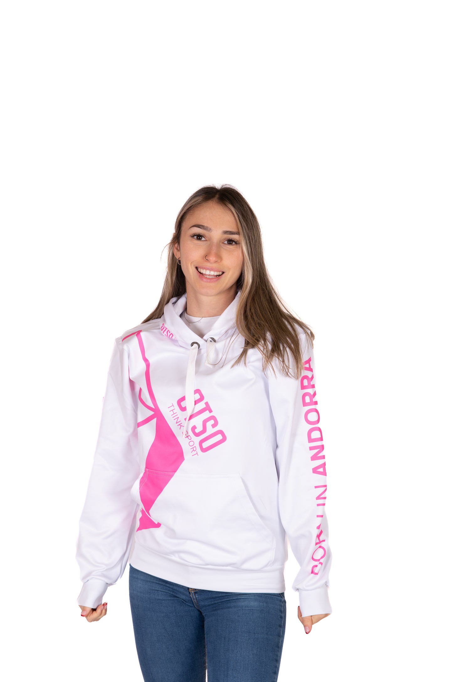 Dessuadora - White & Fluo Pink Otso