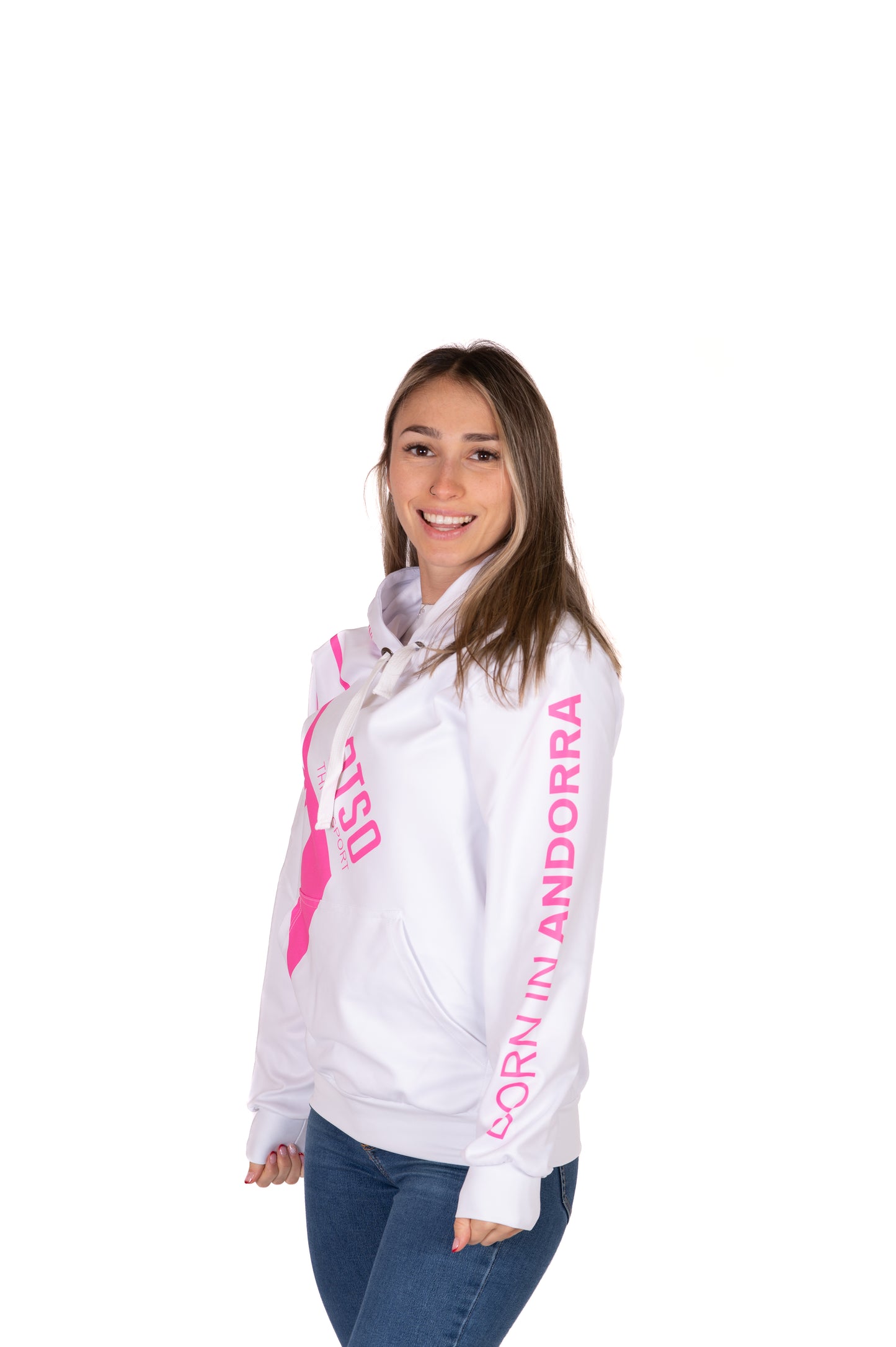 Dessuadora - White & Fluo Pink Otso