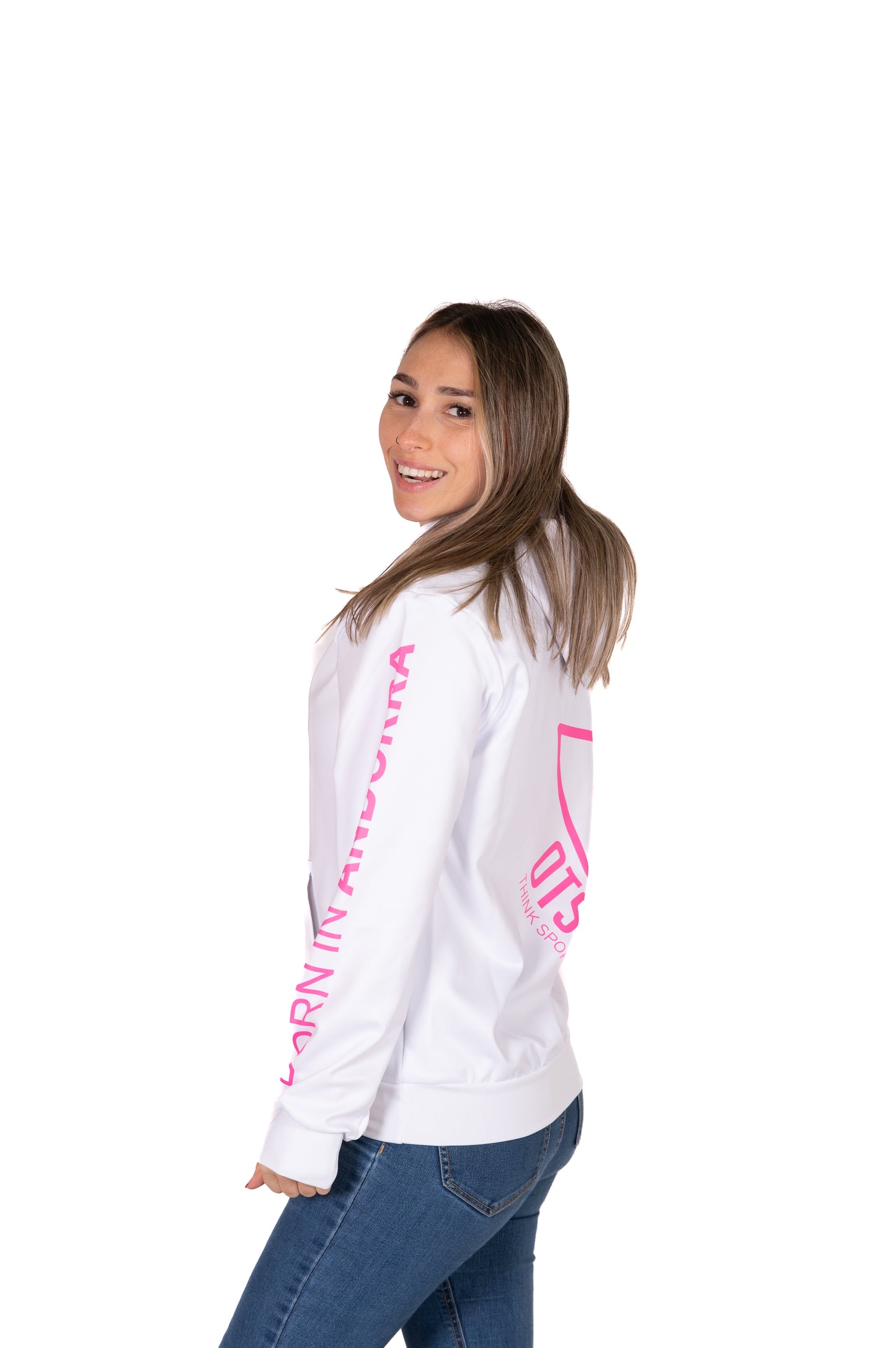 Dessuadora - White & Fluo Pink Otso