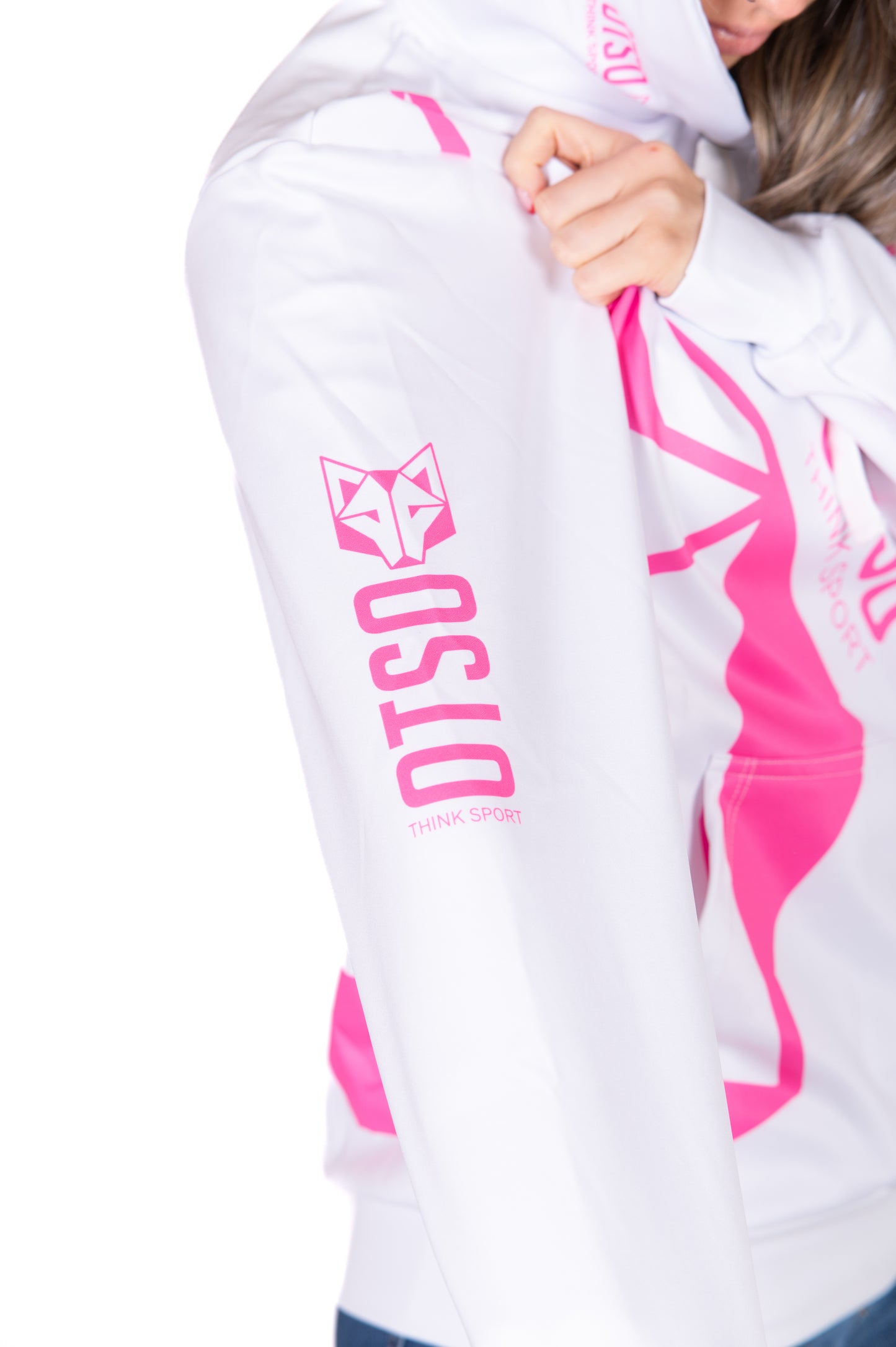 Dessuadora - White & Fluo Pink Otso