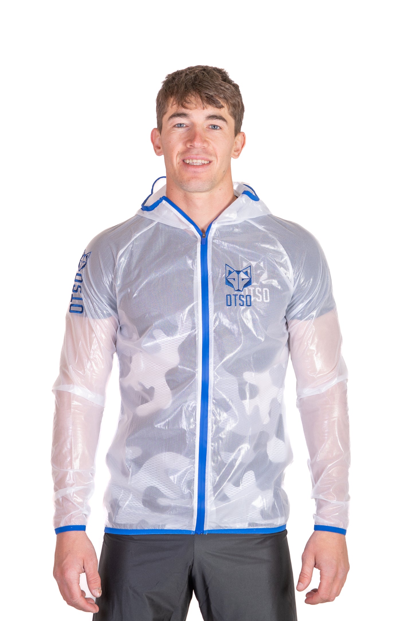 Waterproof Jacket - White & Royal Blue